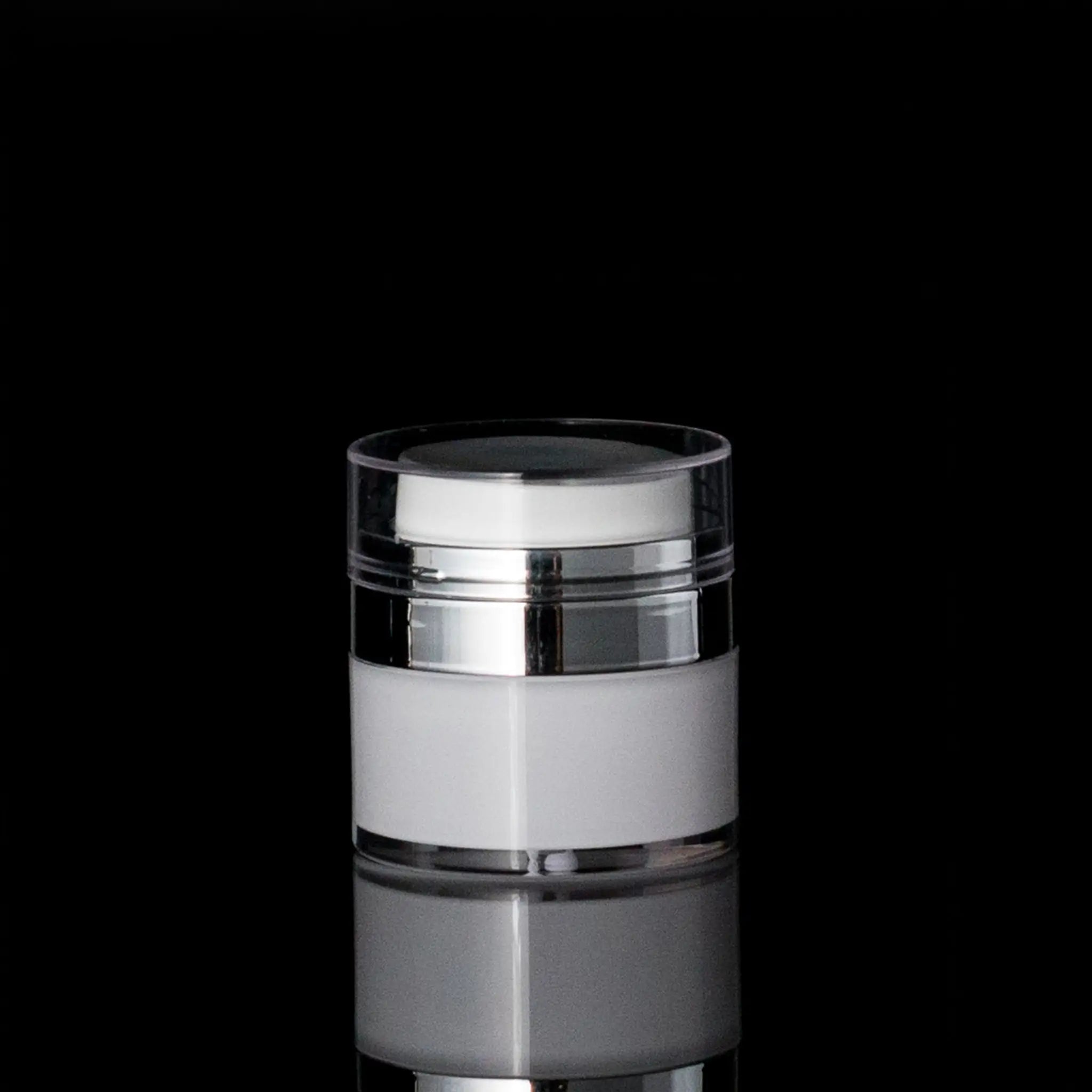 Echo 15 ML Airless Jar With Shiny Silver Collar - Cosmetic Packaging Now!