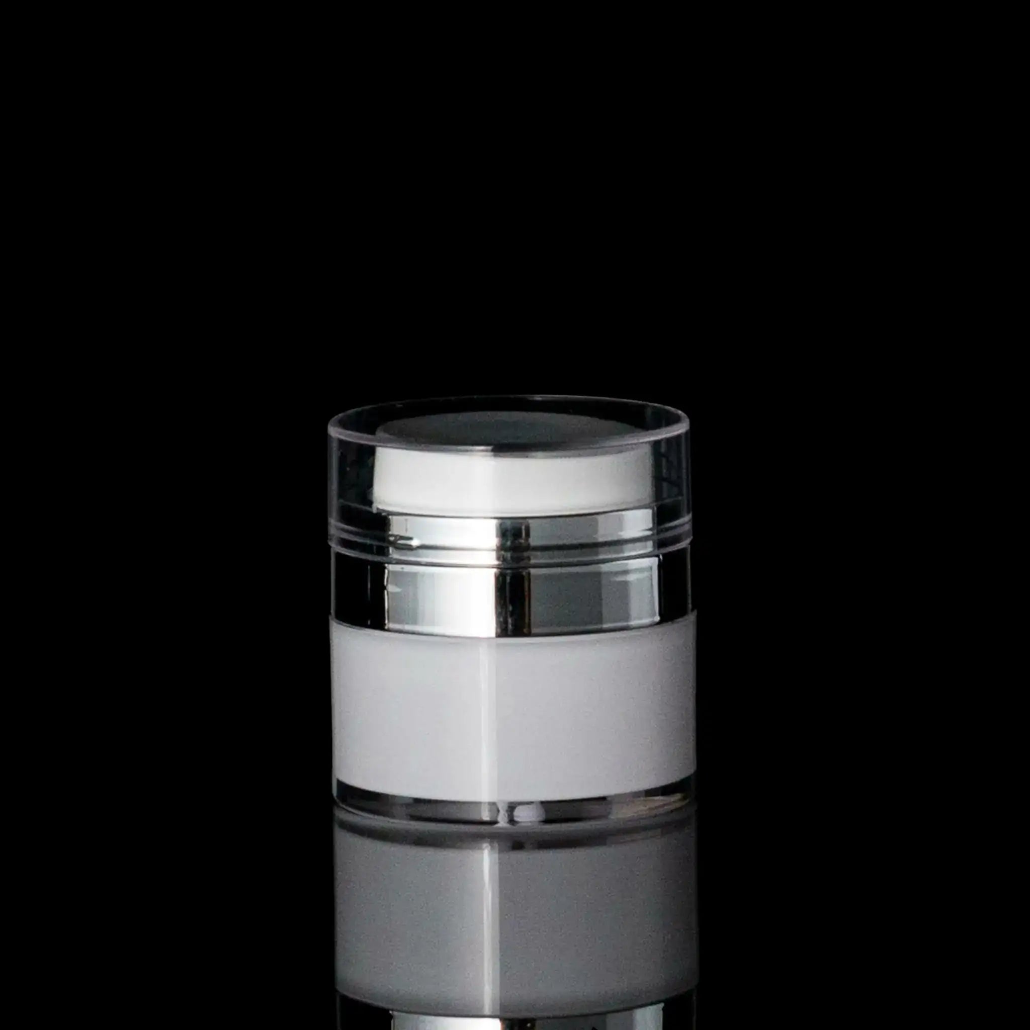 Echo 15 ML Airless Jar With Shiny Silver Collar - Cosmetic Packaging Now!