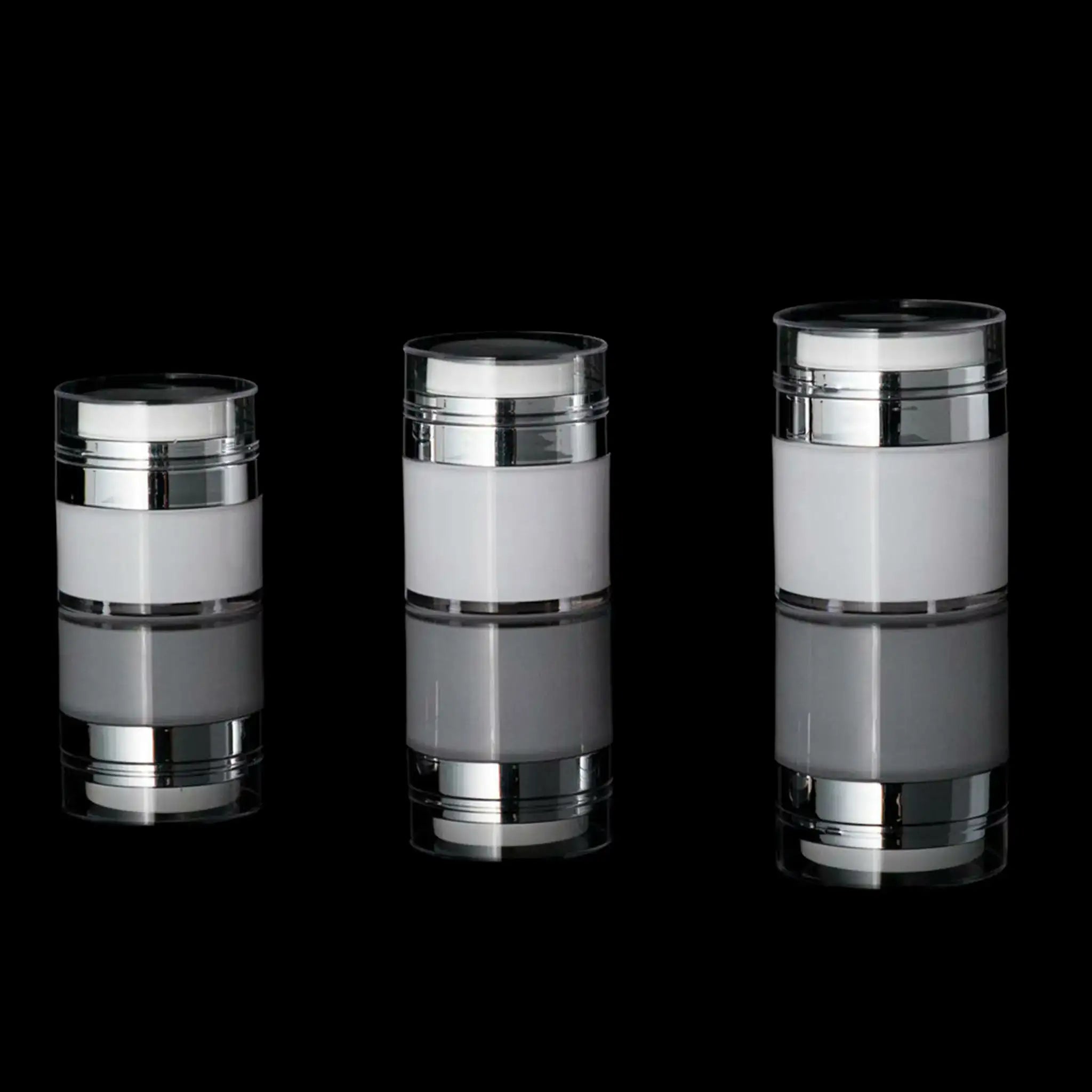 Echo 15 ML Airless Jar With Shiny Silver Collar - Cosmetic Packaging Now