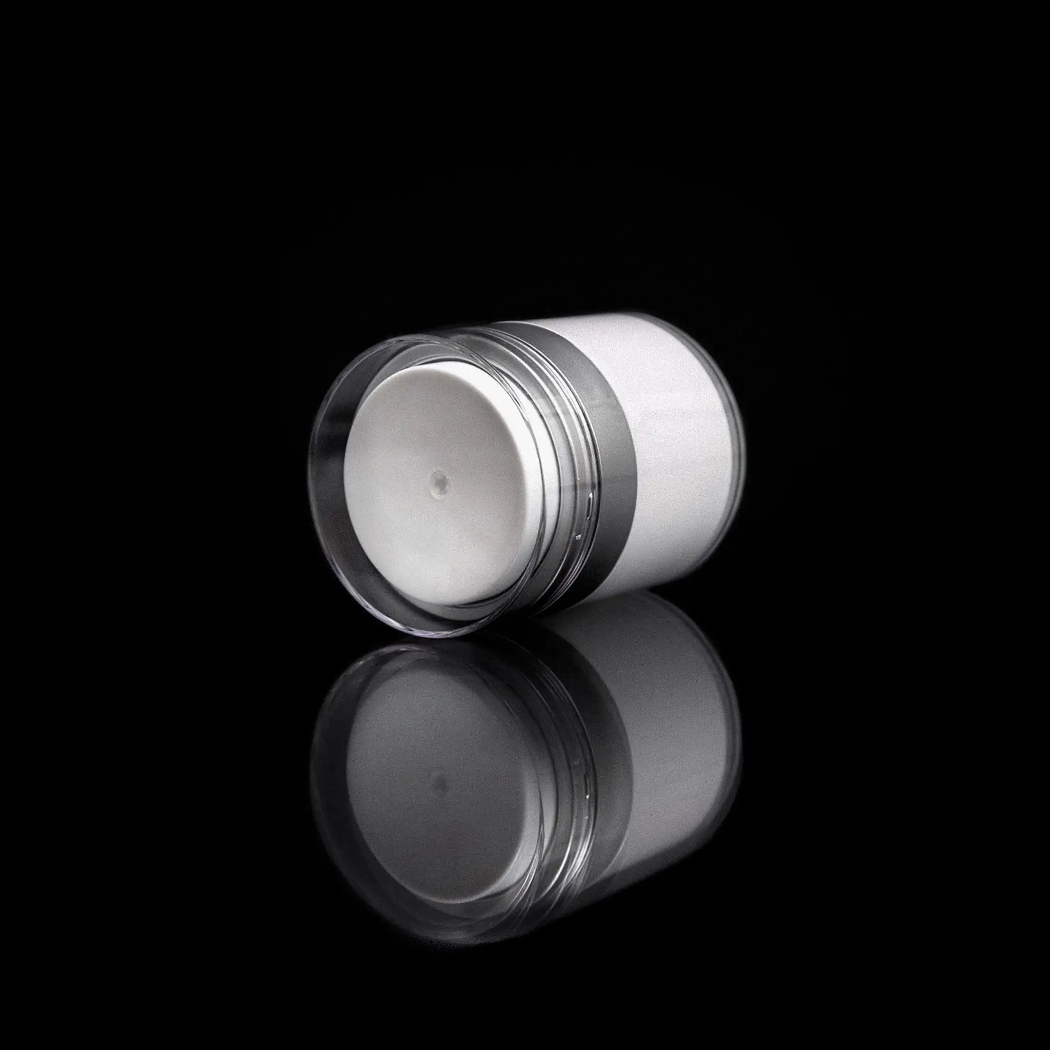 Echo 30 ML Airless Jar Matte Silver Collar - Cosmetic Packaging Now