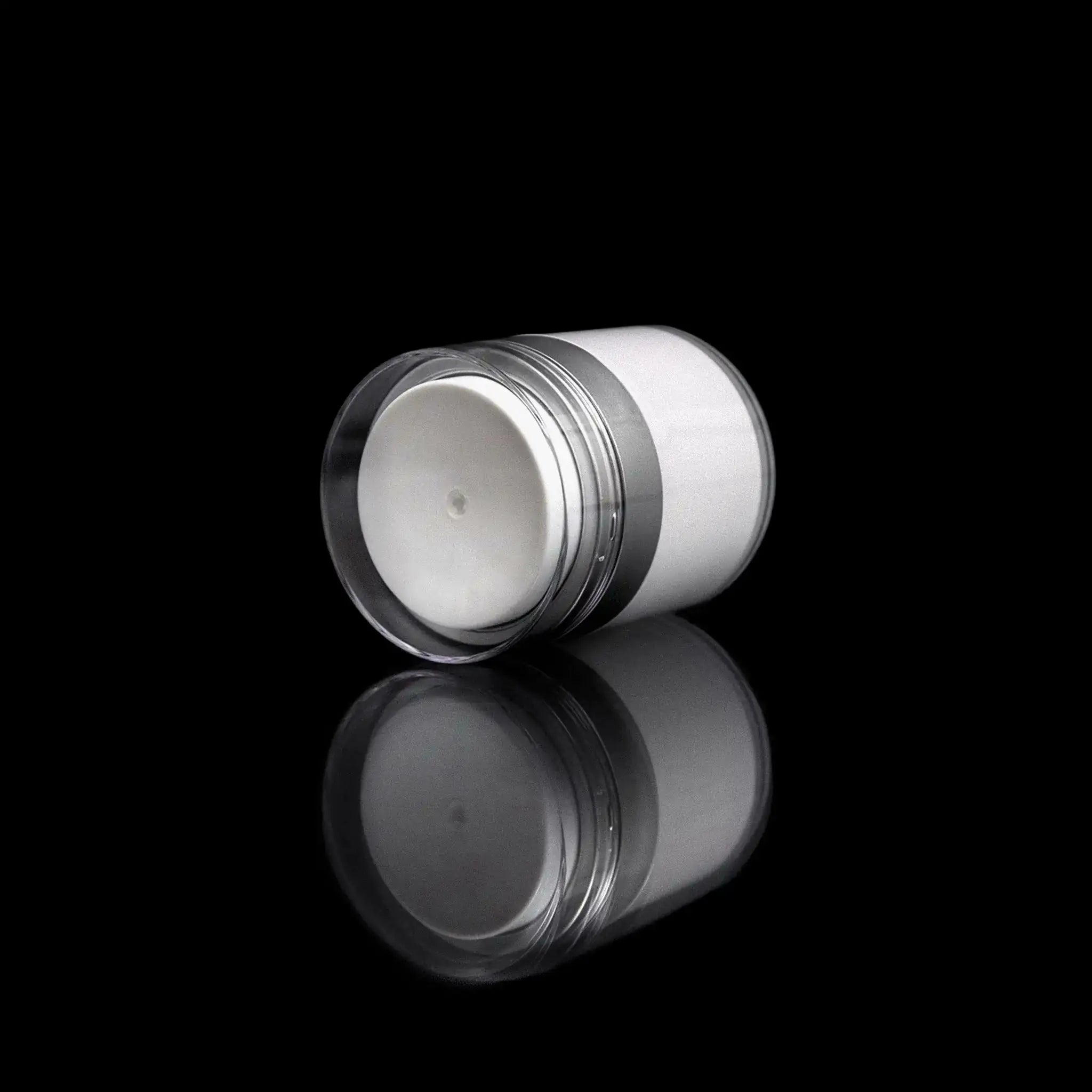 Echo 30 ML Airless Jar Matte Silver Collar - Cosmetic Packaging Now