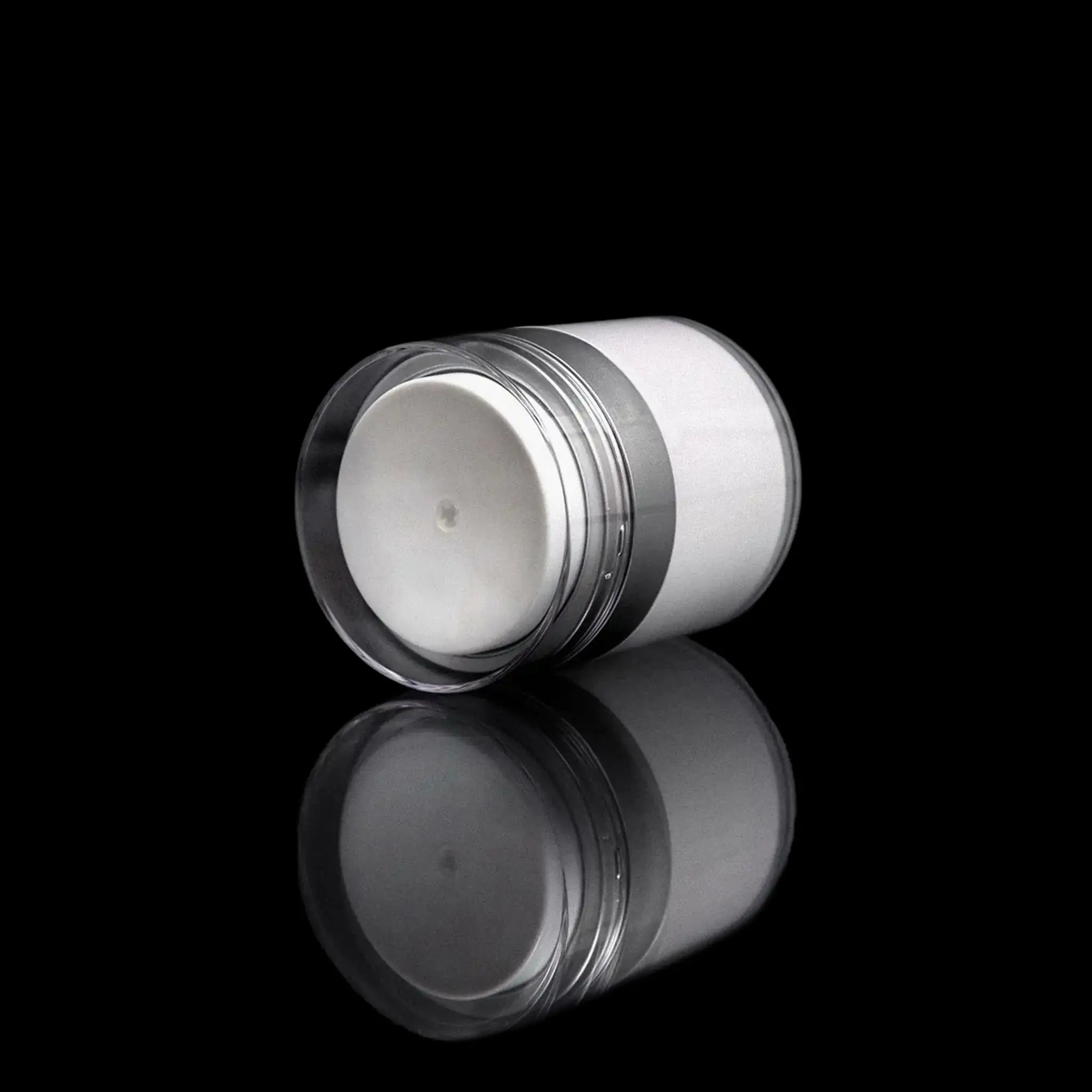 Echo 50 ML Airless Jar Matte Silver Collar - Cosmetic Packaging Now
