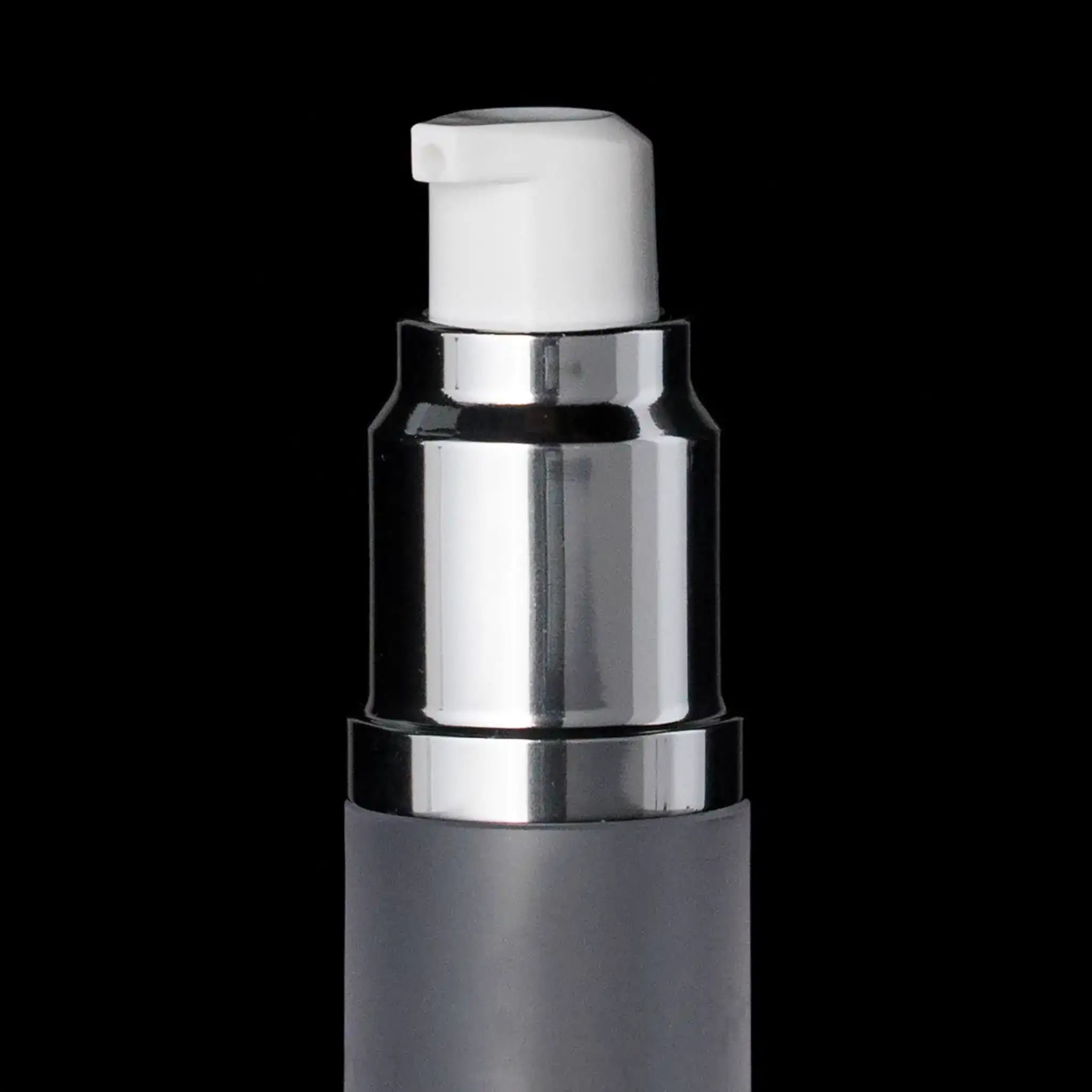 Luxe 15 ML Airless Bottle Glossy Black Frosted Bottle - Cosmetic Packaging Now!
