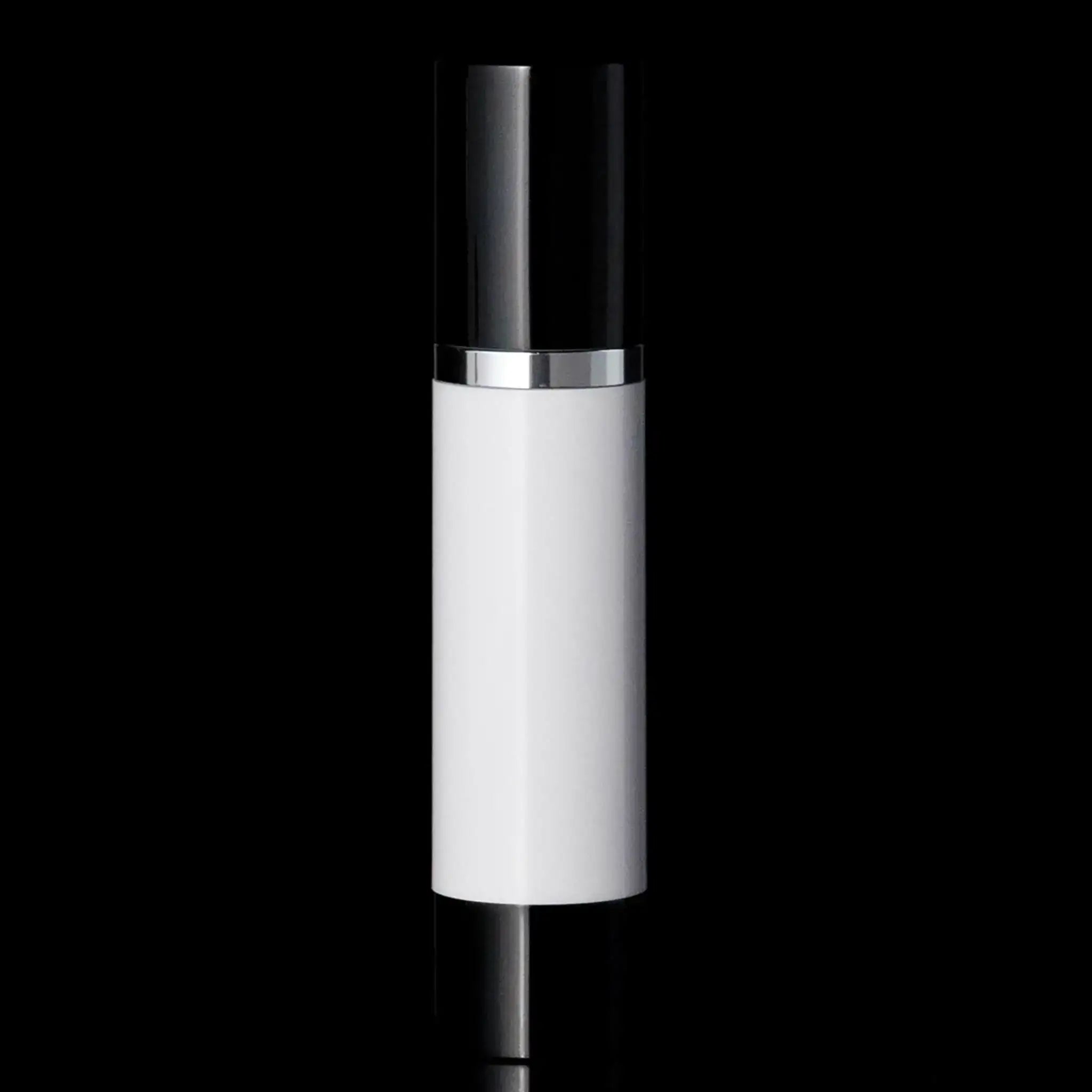 Luxe 30 ML Airless Bottle Glossy Black White Bottle - Cosmetic Packaging Now!