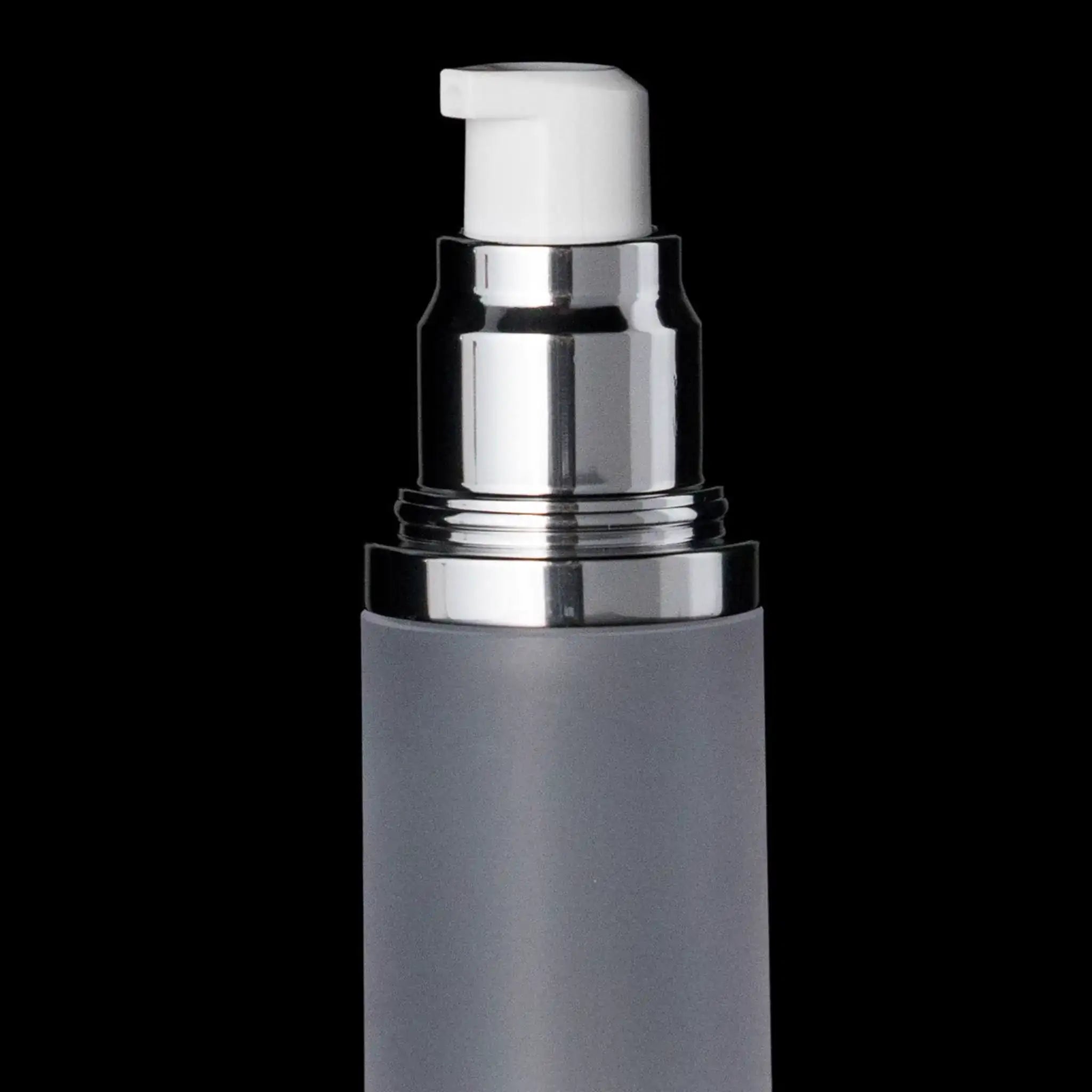 Luxe 30 ML Airless Bottle Matte Silver Frosted Bottle - Cosmetic Packaging Now!