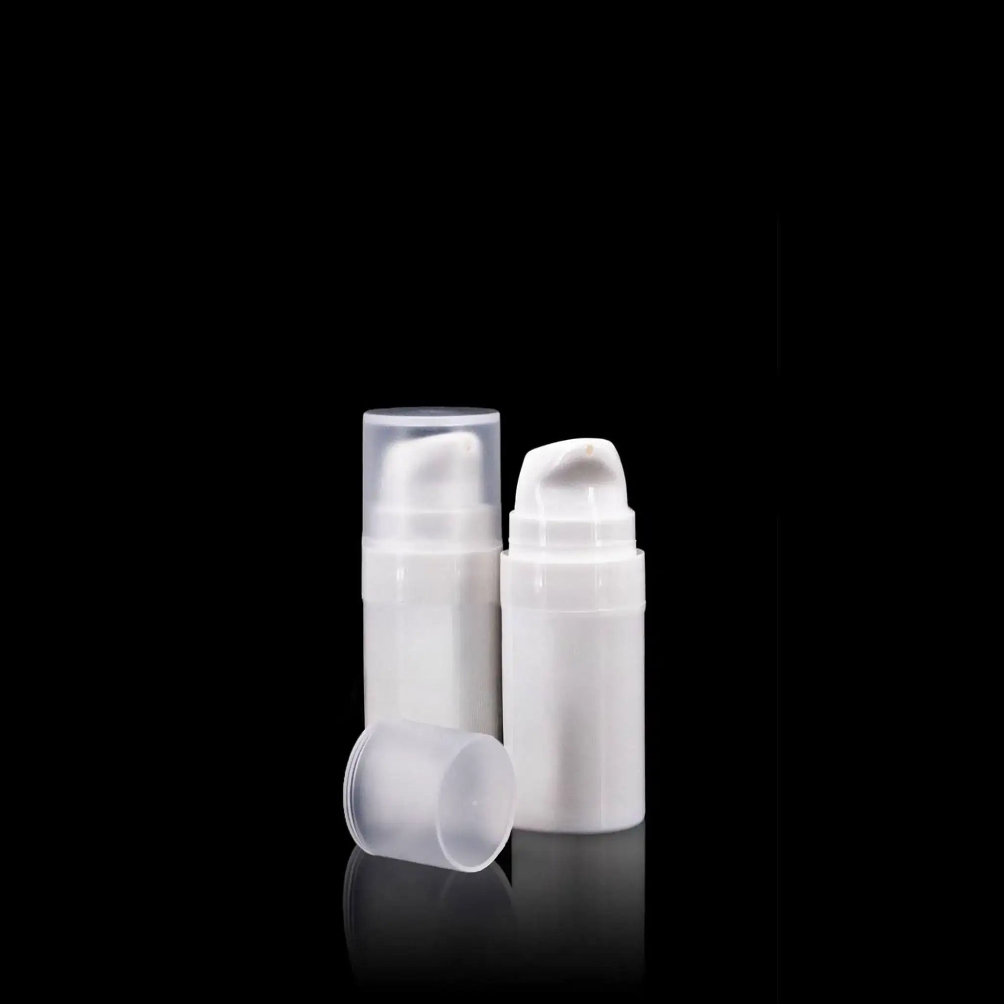 Pure 10 ML White PP Airless Bottles with Frosted Cap - Cosmetic Packaging Now