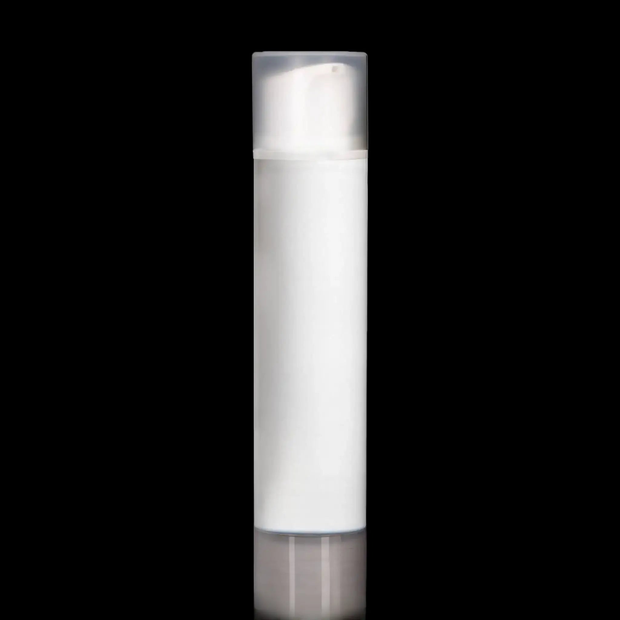Pure 150 ML White PP Airless Bottle with Frosted Cap - Cosmetic Packaging Now