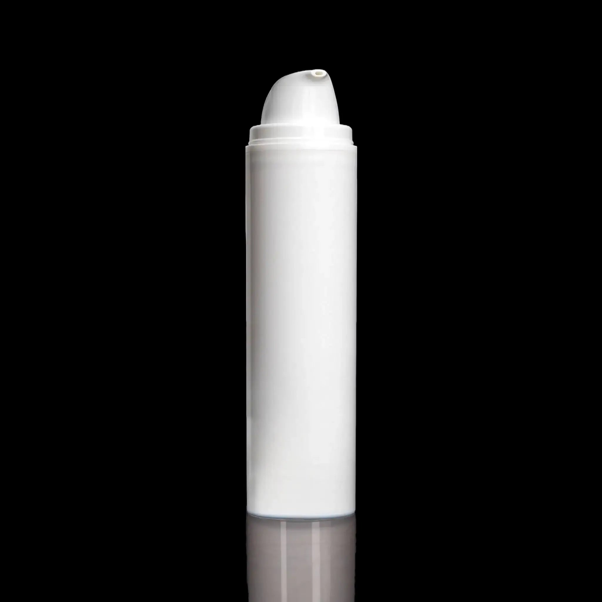 Pure 150 ML White PP Airless Bottle with Frosted Cap Wholesale Packaging - Cosmetic Packaging Now