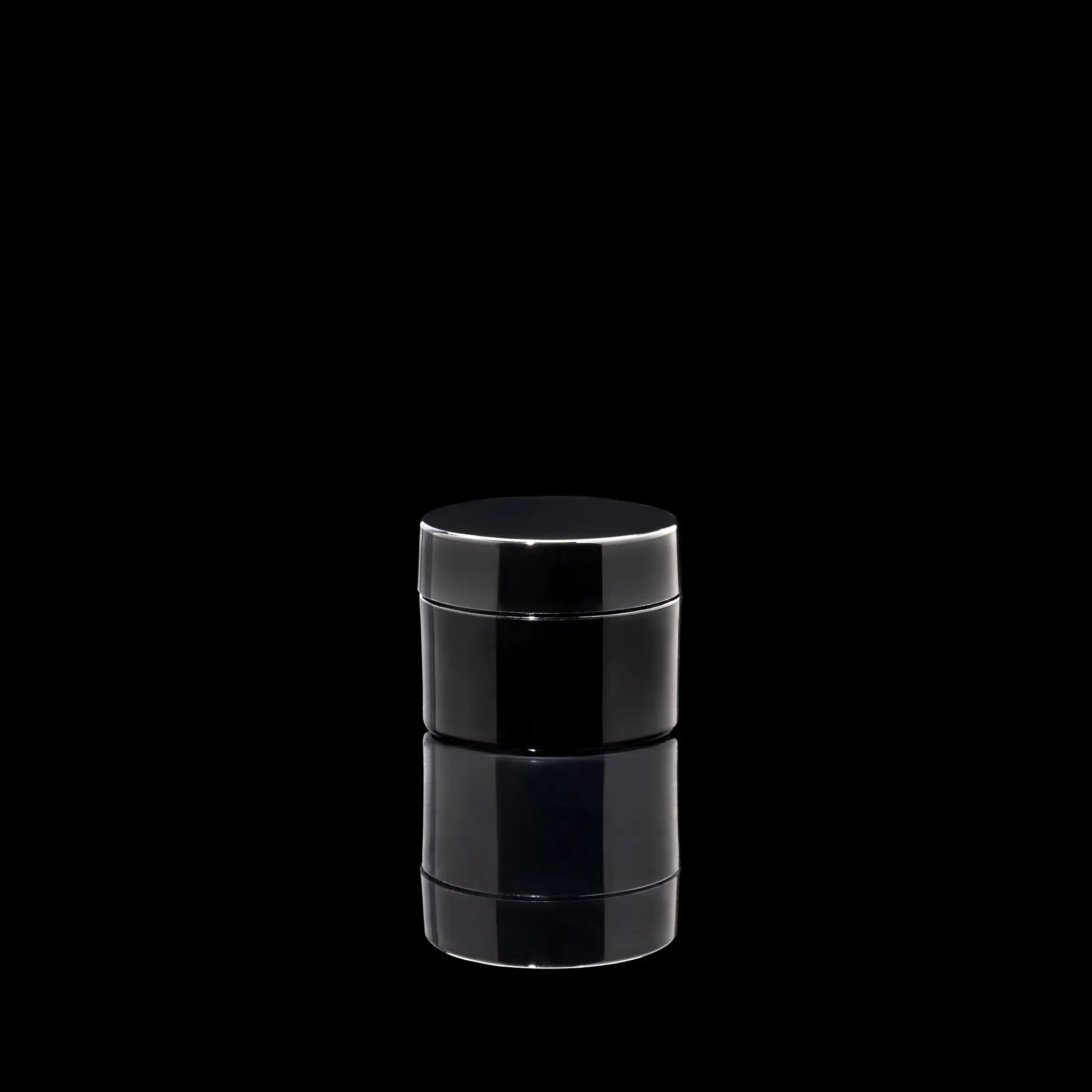 Impact 15ml PCR glossy black PP single wall cosmetic jar for skincare packaging - Cosmetic Packaging Now