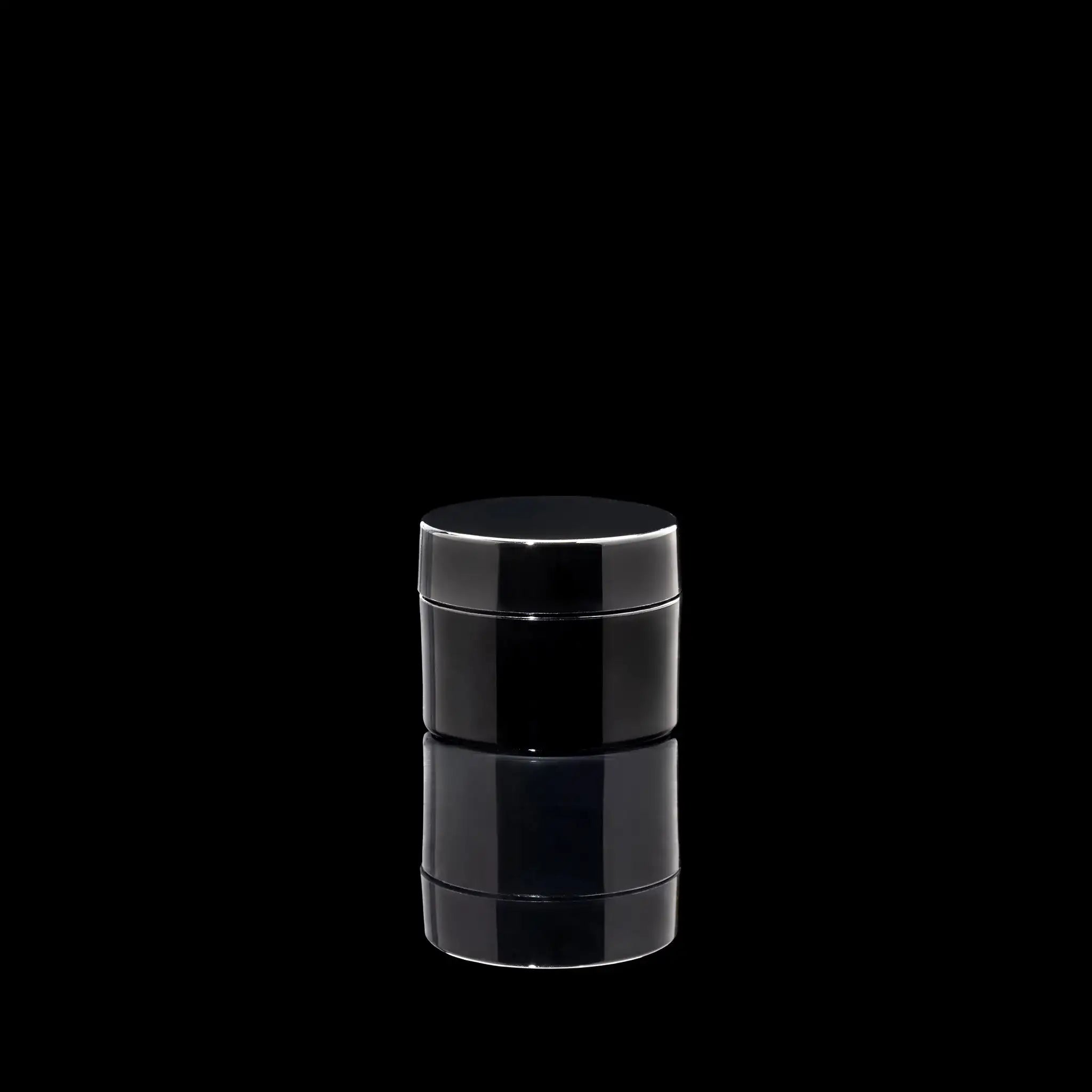 Impact 15ml PCR glossy black PP single wall cosmetic jar for skincare packaging - Cosmetic Packaging Now