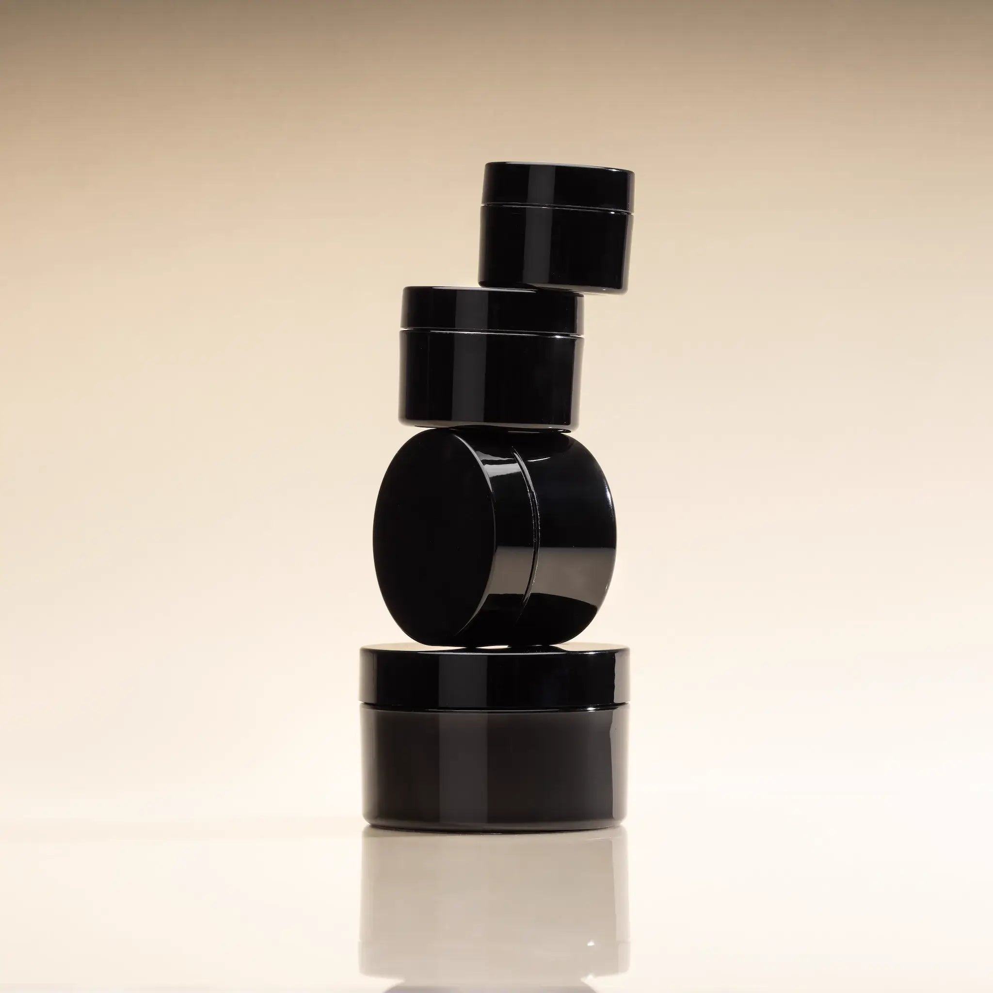 Luxury Glossy Black PP Jars For Face Creams, Body Butters, And Cosmetic Packaging - Cosmetic Packaging Now
