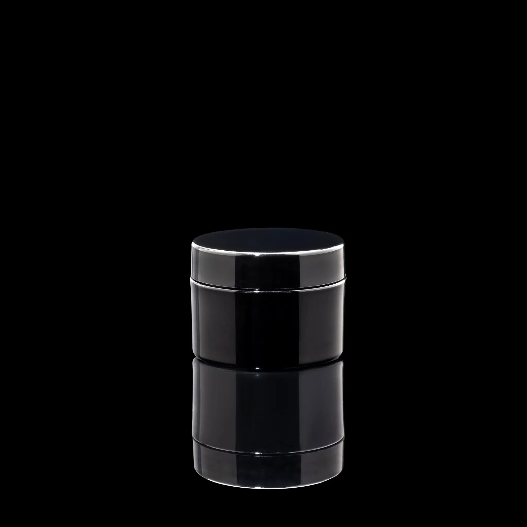 Impact 30ml PCR glossy black PP single wall cosmetic jar for skincare packaging - Cosmetic Packaging Now