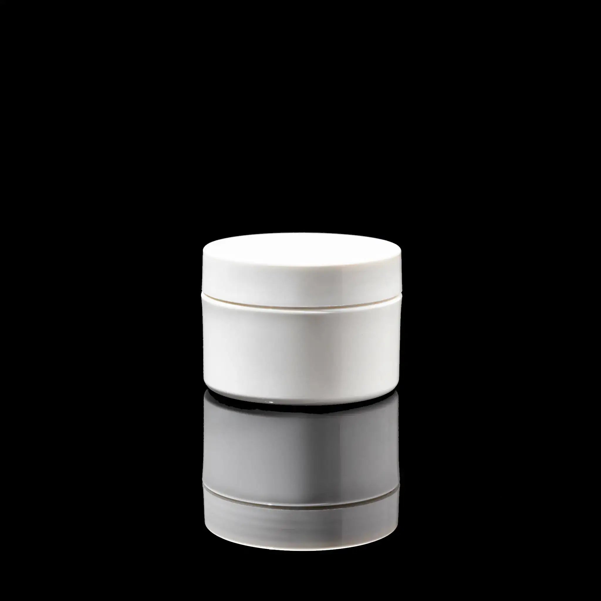 Impact 50ml PCR glossy white PP single wall cosmetic jar for skincare packaging - Cosmetic Packaging Now