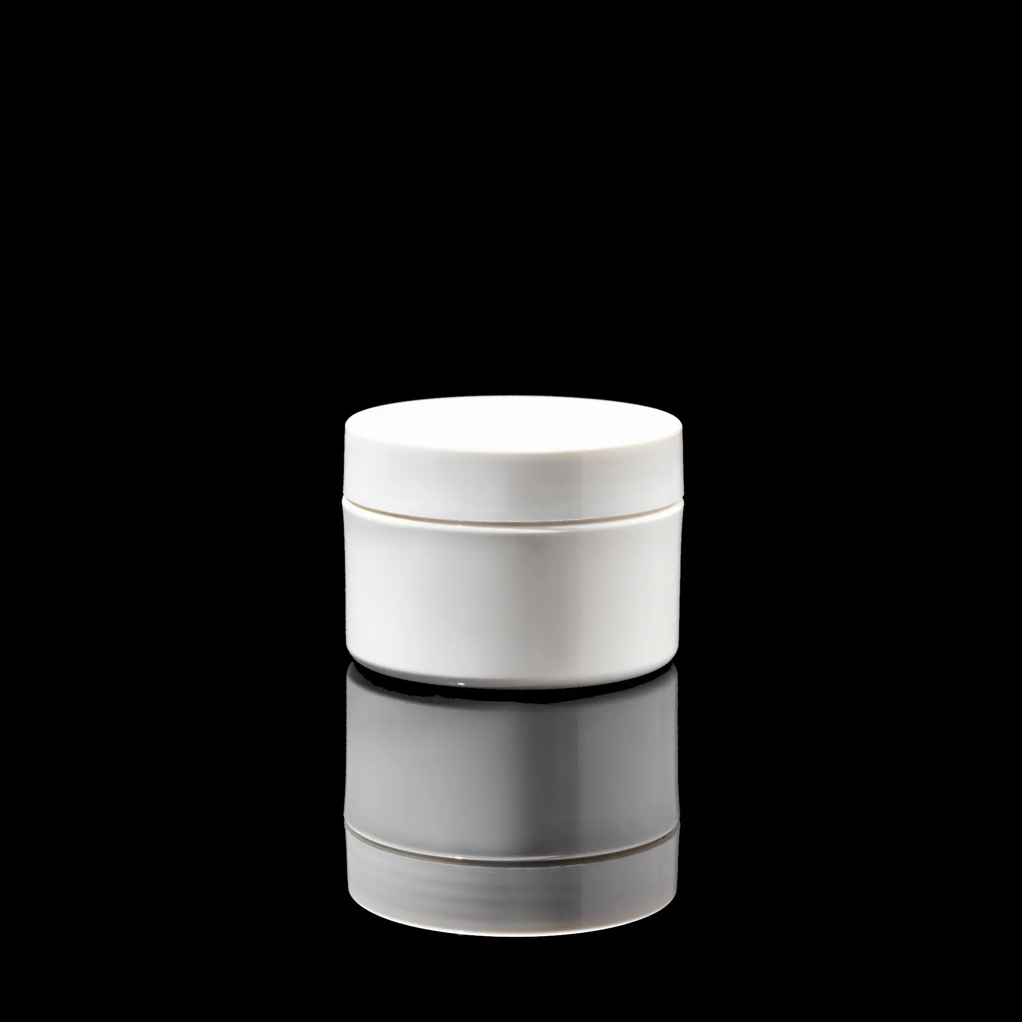 Impact 50ml PCR glossy white PP single wall cosmetic jar for skincare packaging - Cosmetic Packaging Now