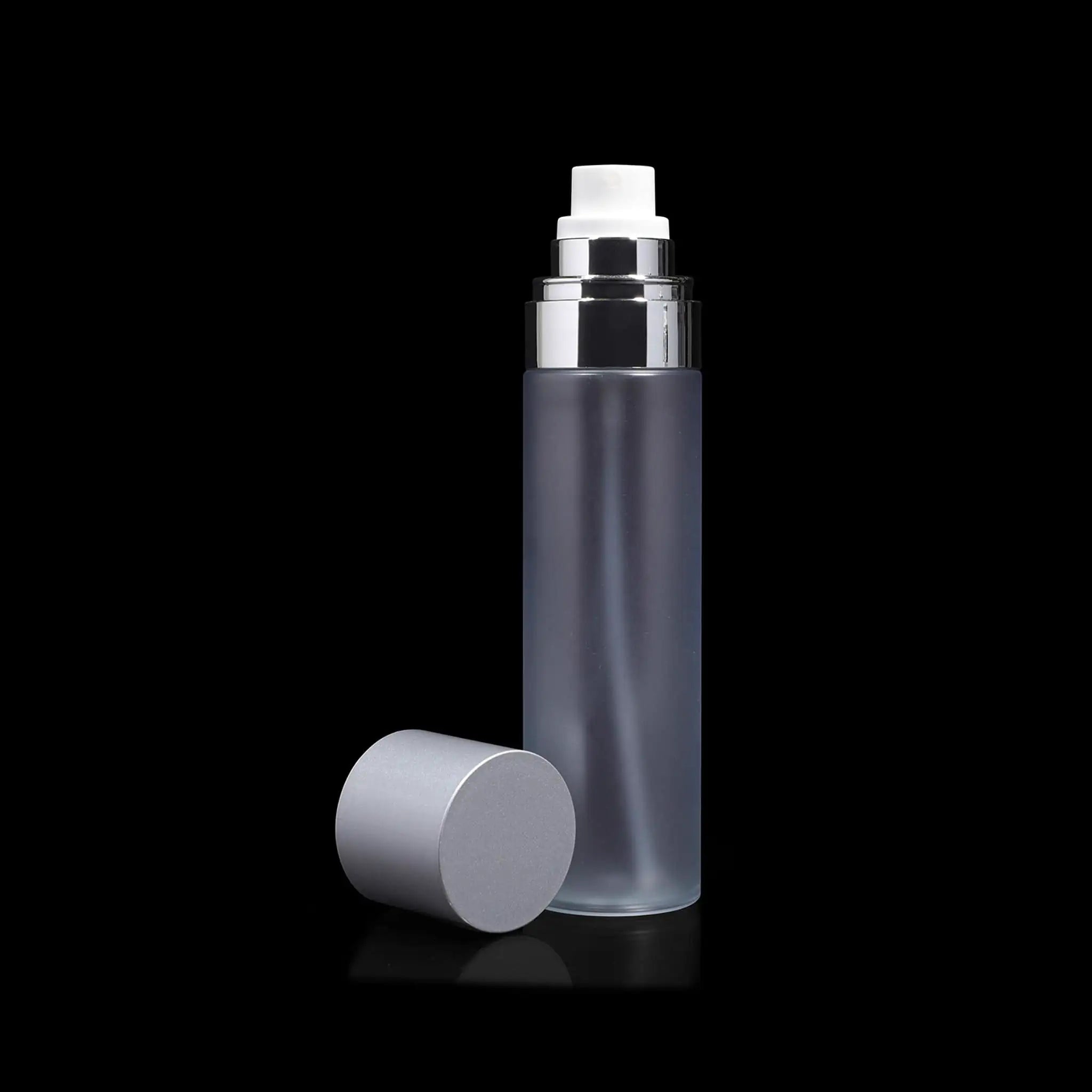 Cloud 100 ML Fine Mist Spray Bottle with Matte Silver Cap Toner Packaging - Cosmetic Packaging Now