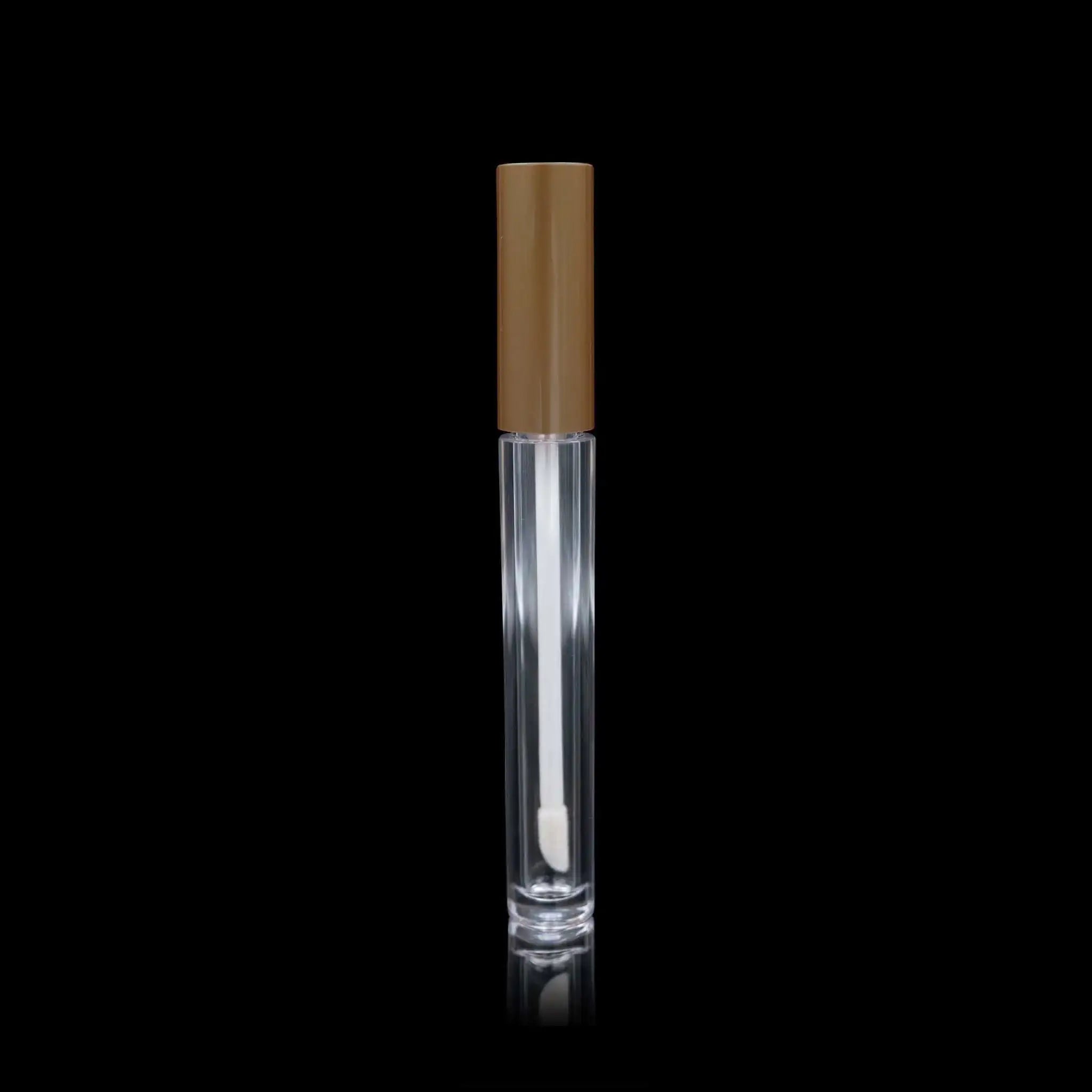 Vibe Lip Gloss Container Matte Gold Cap with Clear Bottle - Cosmetic Packaging Now!