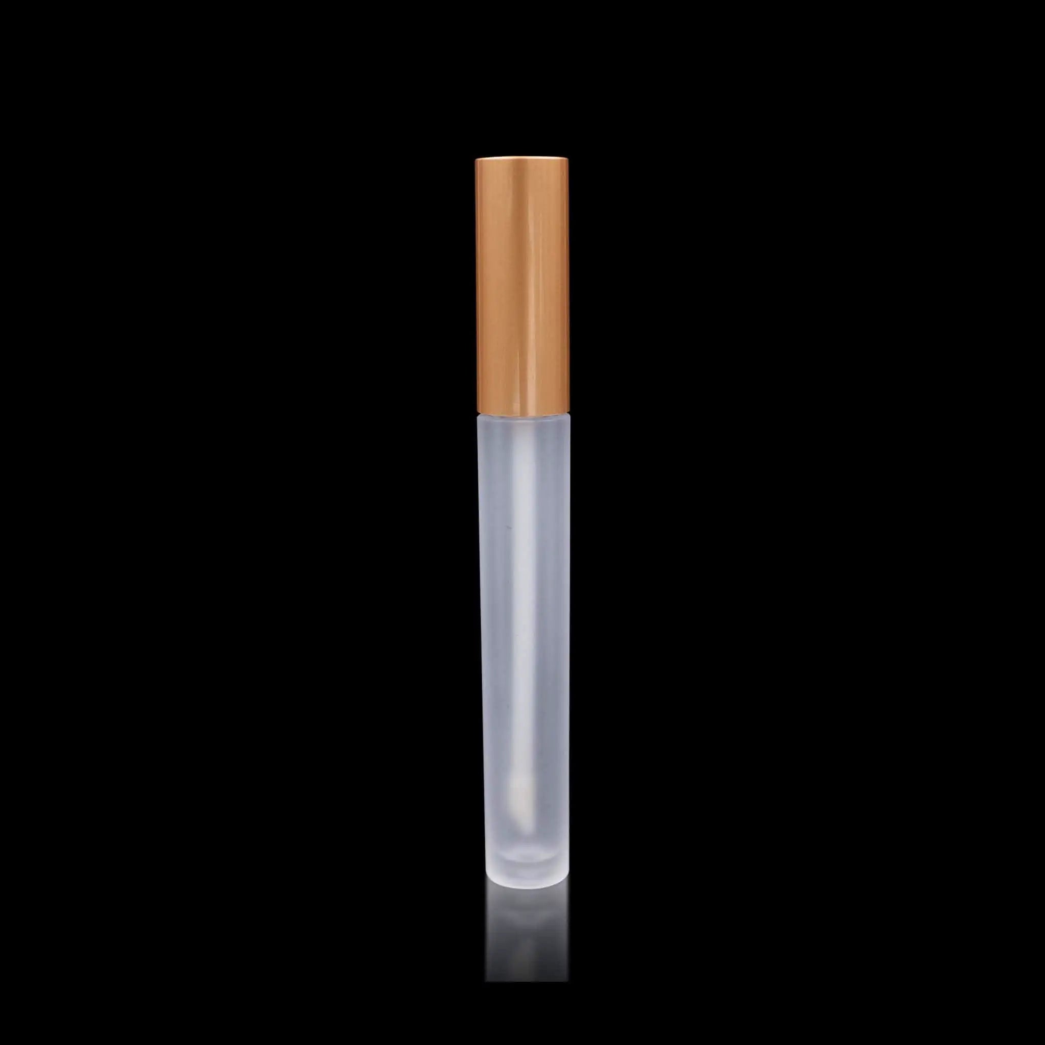 Vibe Lip Gloss Container Matte Gold Cap with Frosted Bottle - Cosmetic Packaging Now!
