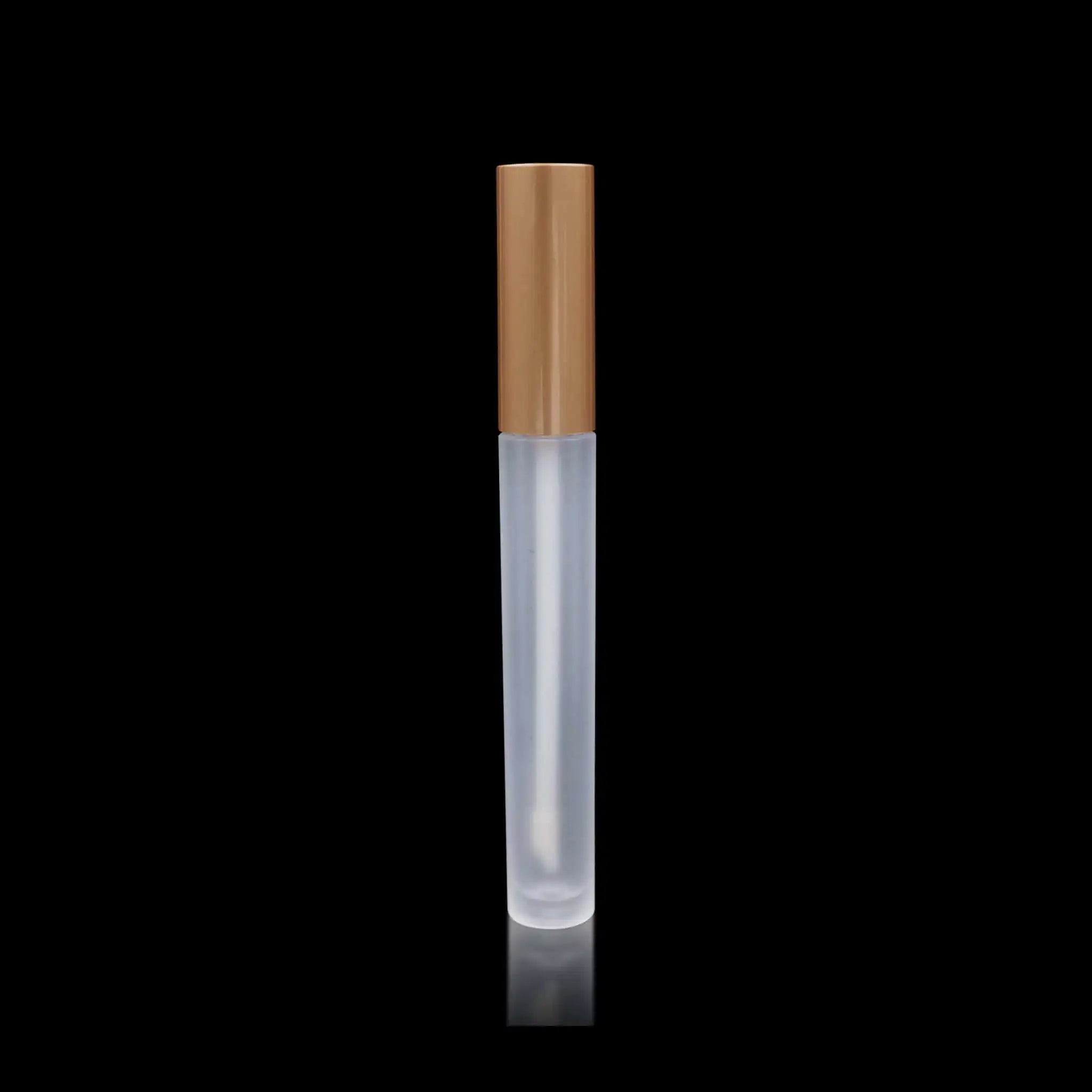 Vibe Lip Gloss Container Matte Gold Cap with Frosted Bottle - Cosmetic Packaging Now!