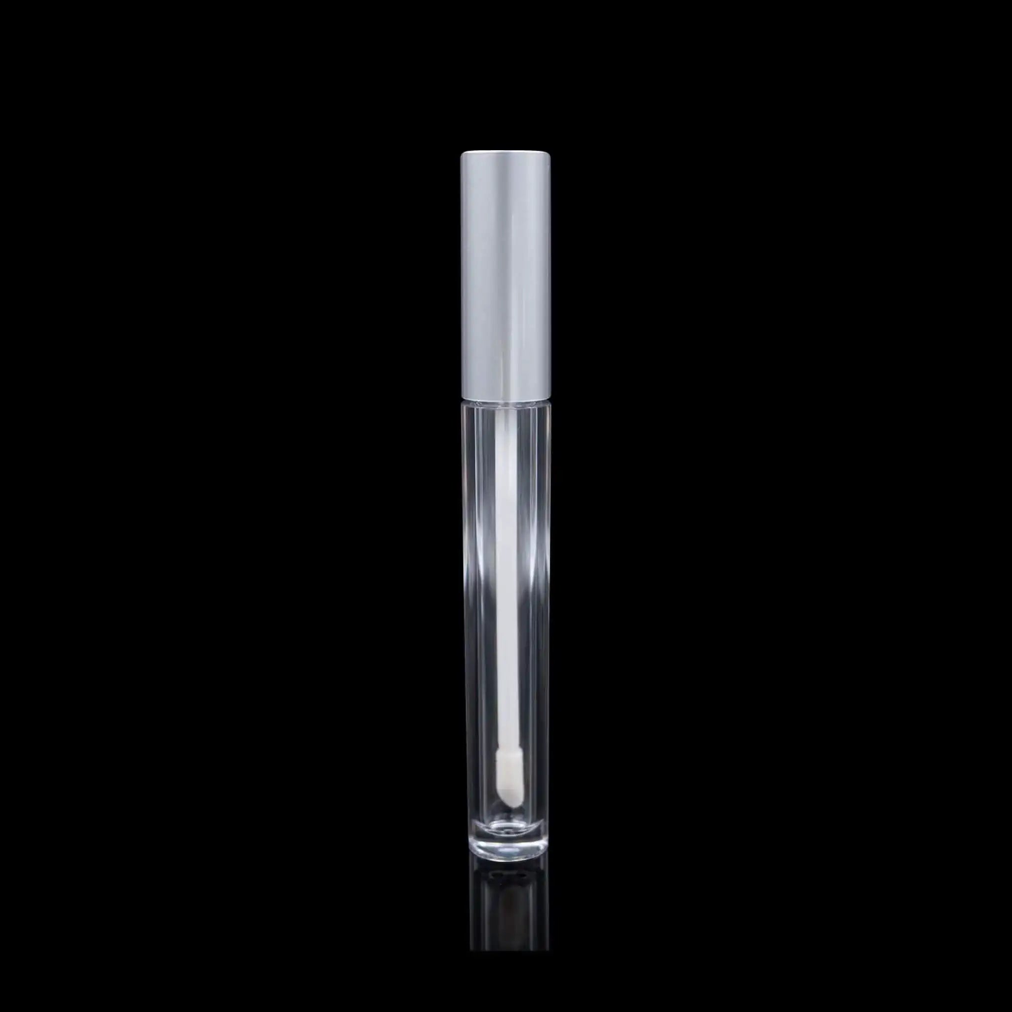 Vibe Lip Gloss Container Matte Silver Cap with Clear Bottle - Cosmetic Packaging Now!