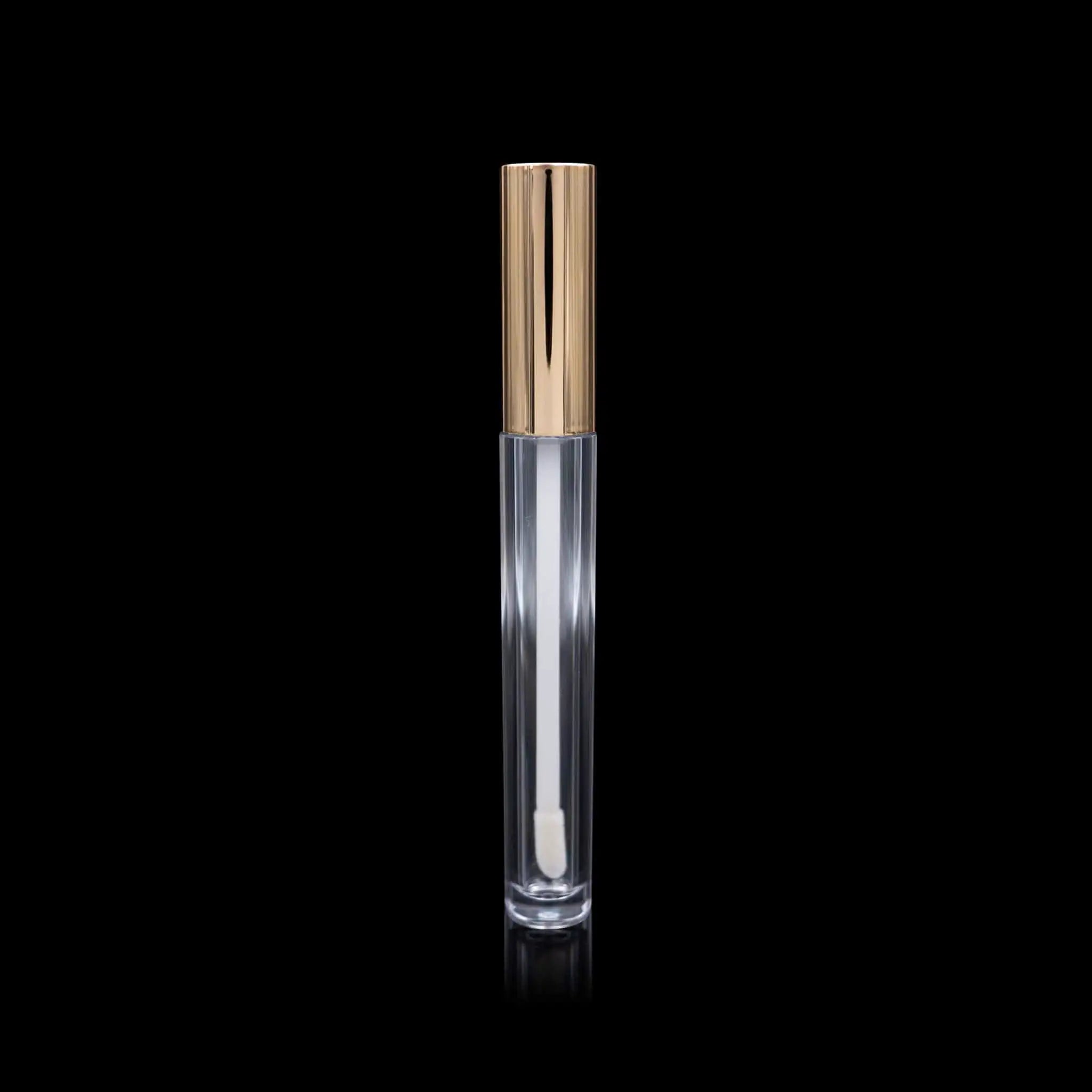 Vibe Lip Gloss Container Shiny Gold Cap with Clear Bottle - Cosmetic Packaging Now!