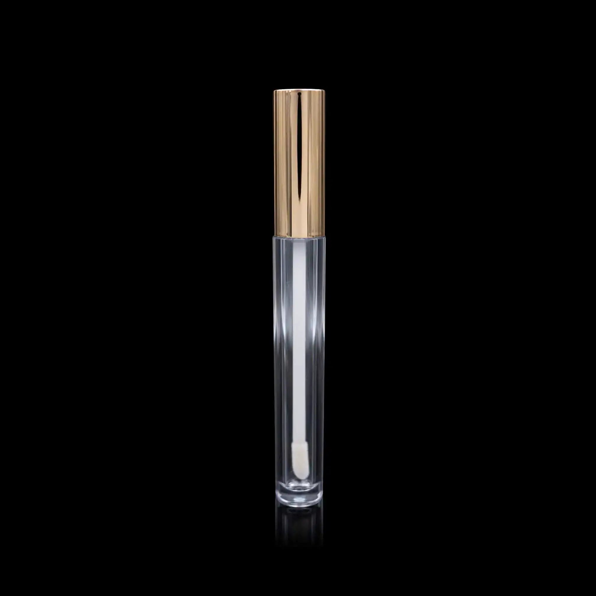 Vibe Lip Gloss Container Shiny Gold Cap with Clear Bottle - Cosmetic Packaging Now!