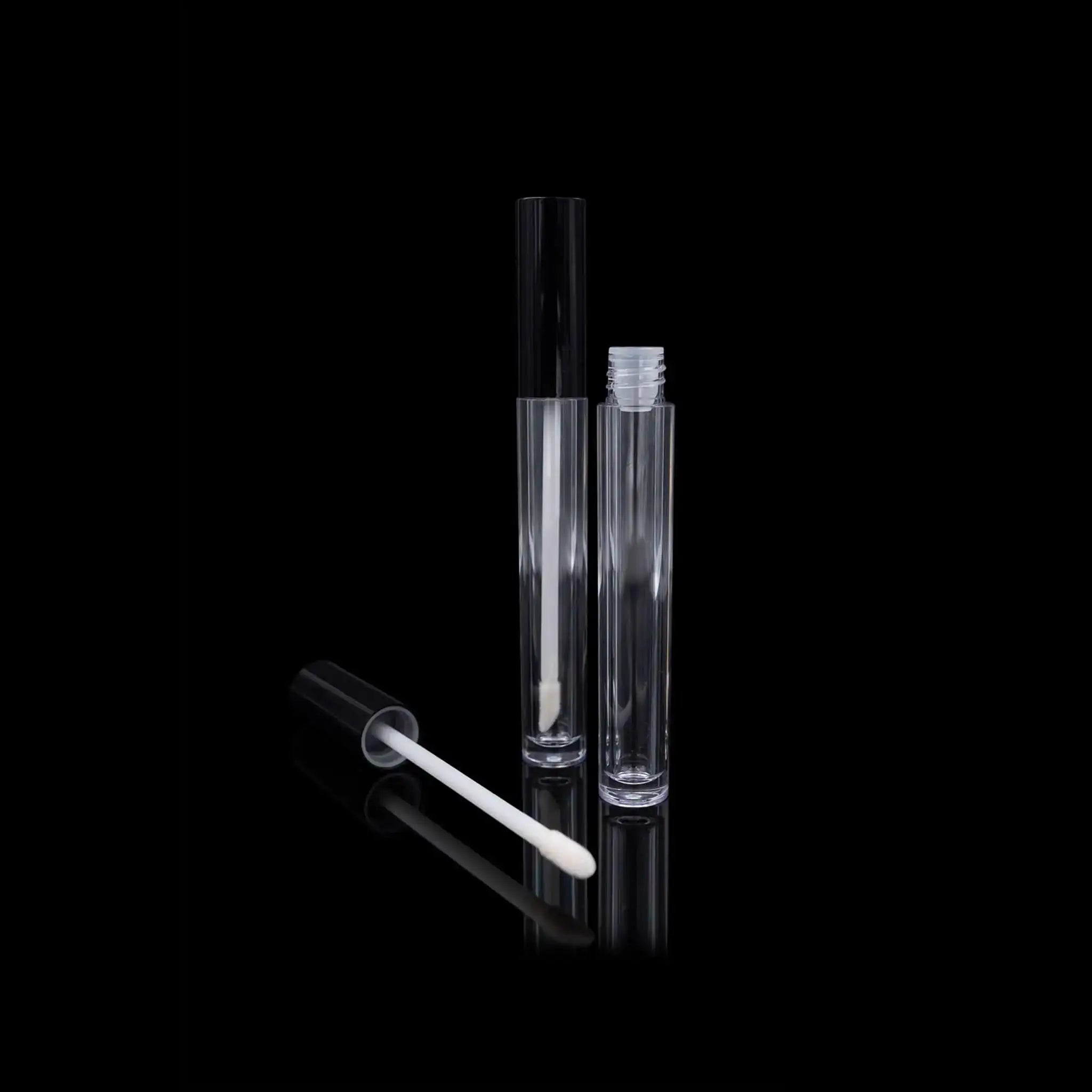 Vibe PCR Lip Gloss Container Glossy Black Cap with Clear Bottle - Cosmetic Packaging Now!