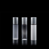 Luxe 100 ML Airless Bottle Matte Silver with Frosted Bottle - Cosmetic Packaging Now