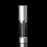 Luxe 15 ML Airless Bottle Matte Silver with Clear Bottle - Cosmetic Packaging Now