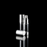 Luxe 15 ML Airless Bottle Matte Silver with Clear Bottle - Cosmetic Packaging Now