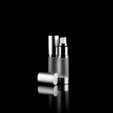 Luxe 15 ML Airless Bottle Matte Silver with Frosted Bottle - Cosmetic Packaging Now