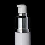 Luxe 15 ML Airless Bottle Matte Silver with White Bottle - Cosmetic Packaging Now