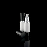 Luxe 30 ML Airless Bottle Glossy Black with White Bottle - Cosmetic Packaging Now