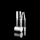 Luxe 30 ML Airless Bottle Matte Silver with Clear Bottle - Cosmetic Packaging Now