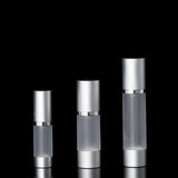 Luxe 30 ML Airless Bottle Matte Silver with Frosted Bottle - Cosmetic Packaging Now