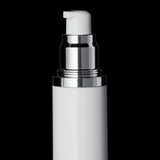 Luxe 50 ML Airless Bottle Glossy Black with White Bottle - Cosmetic Packaging Now
