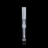 Vibe Lip Gloss Container Matte Silver Cap with Clear Bottle - Cosmetic Packaging Now