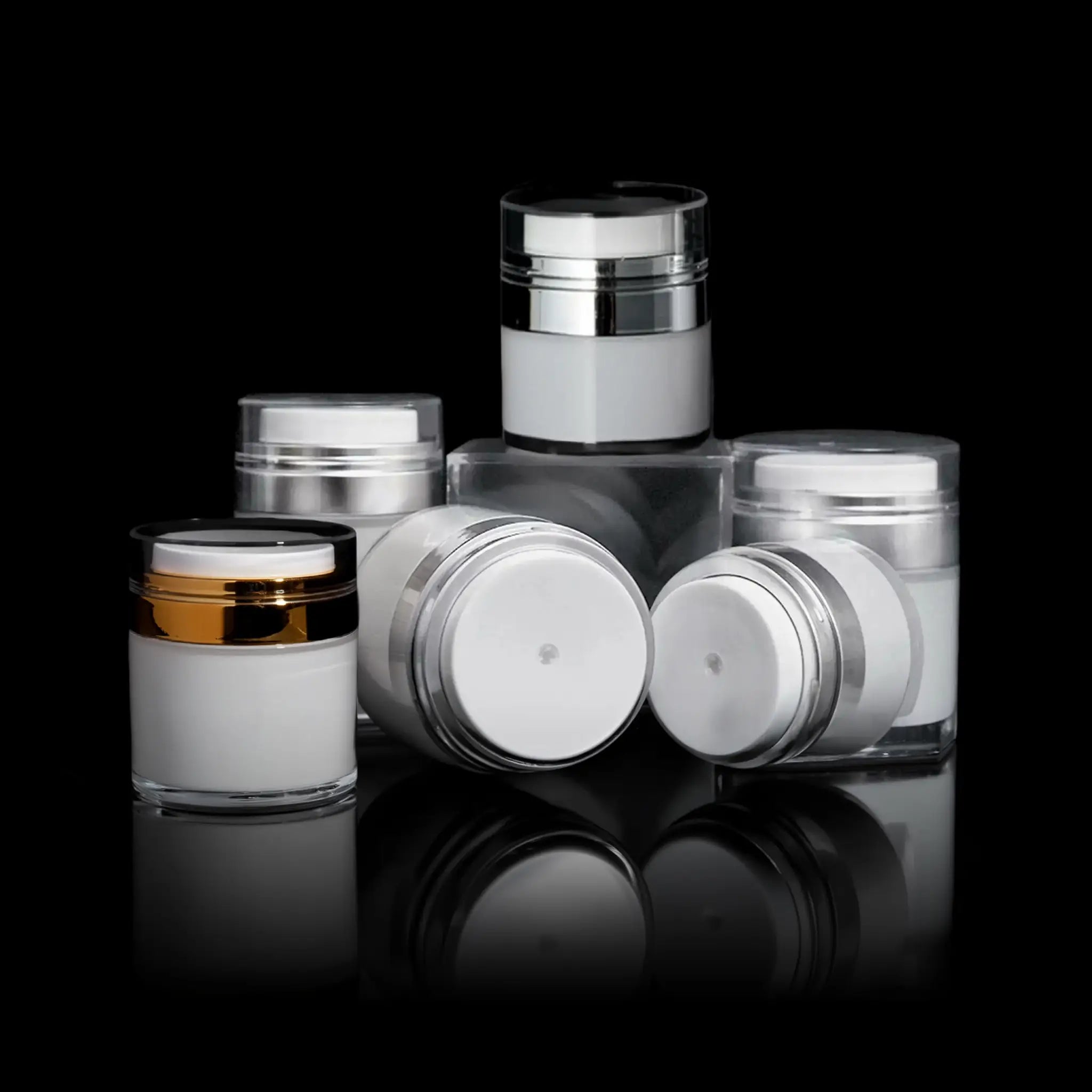 Echo Collection Center Dispensing Airless Cosmetic Jars No MOQ - Cosmetic Packaging Now