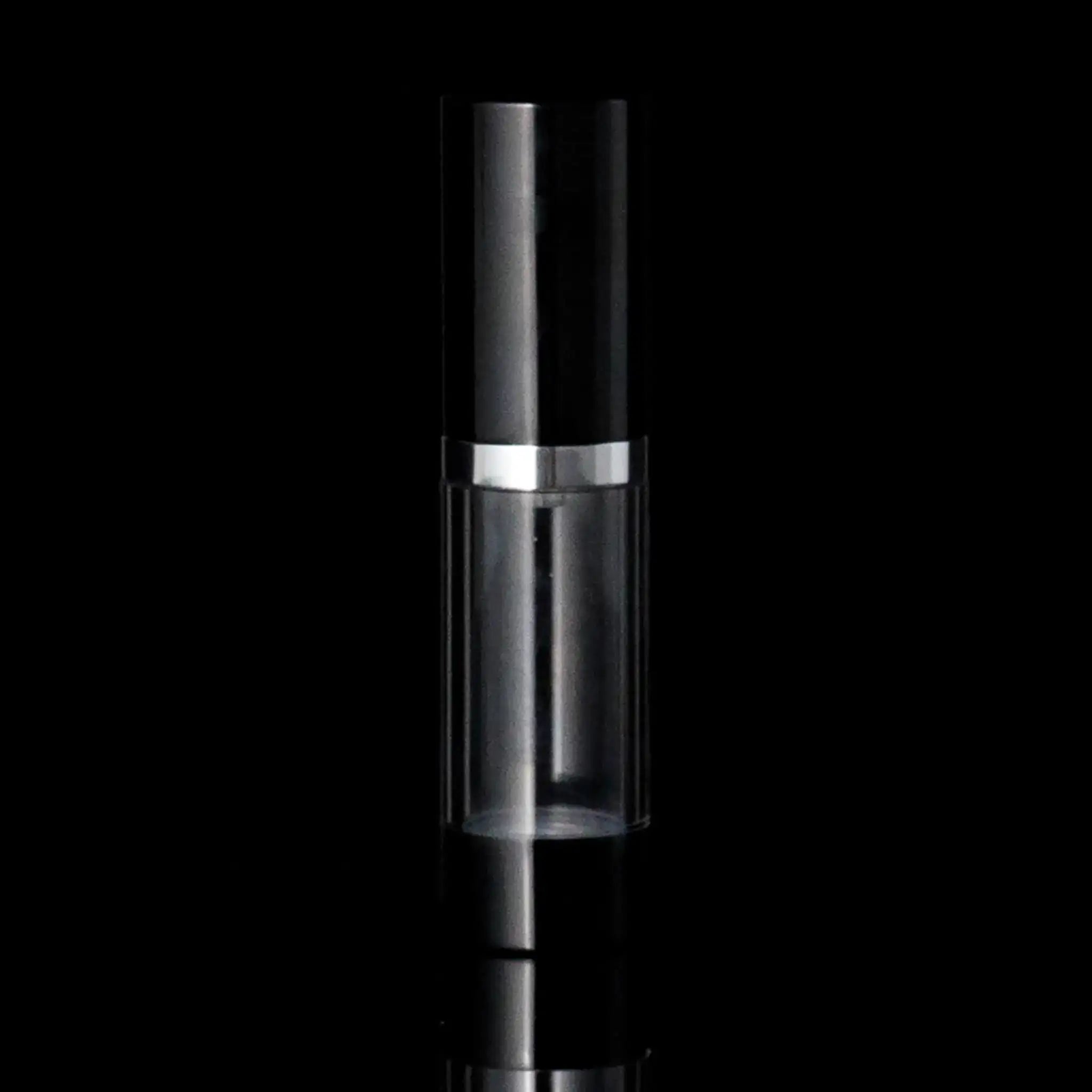 Luxe 15 ML Airless Bottle Glossy Black Clear Bottle - Cosmetic Packaging Now