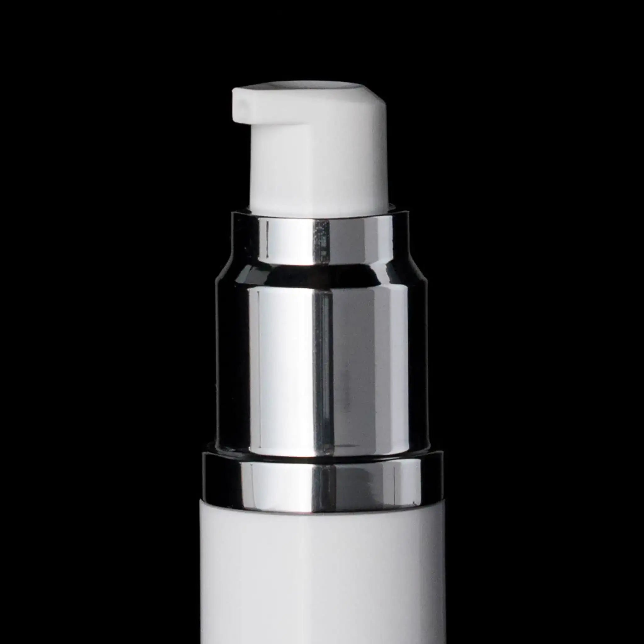 Luxe 15 ML Airless Bottle Glossy Black White Bottle - Cosmetic Packaging Now!