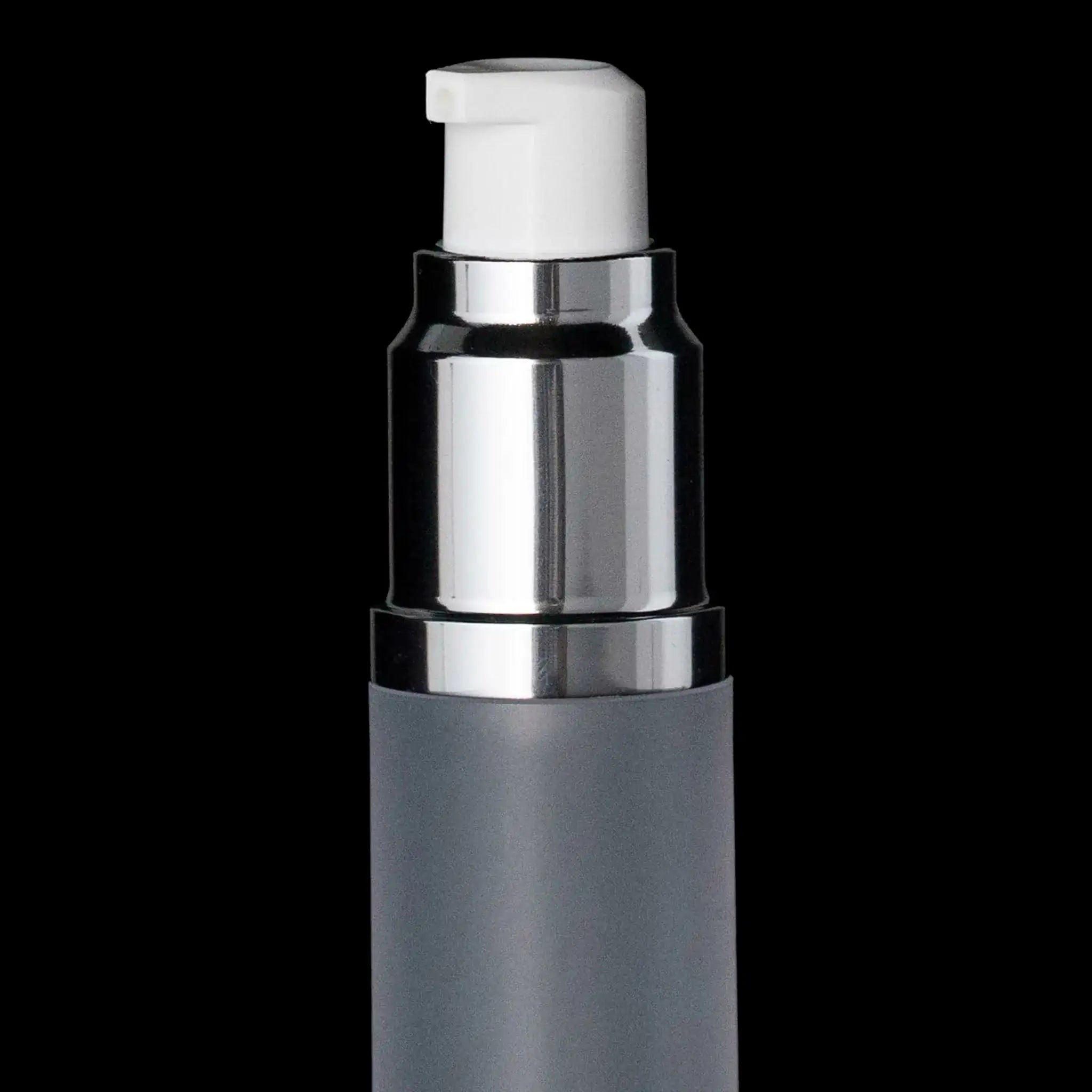 Luxe 15 ML Airless Bottle Matte Silver Frosted Bottle - Cosmetic Packaging Now