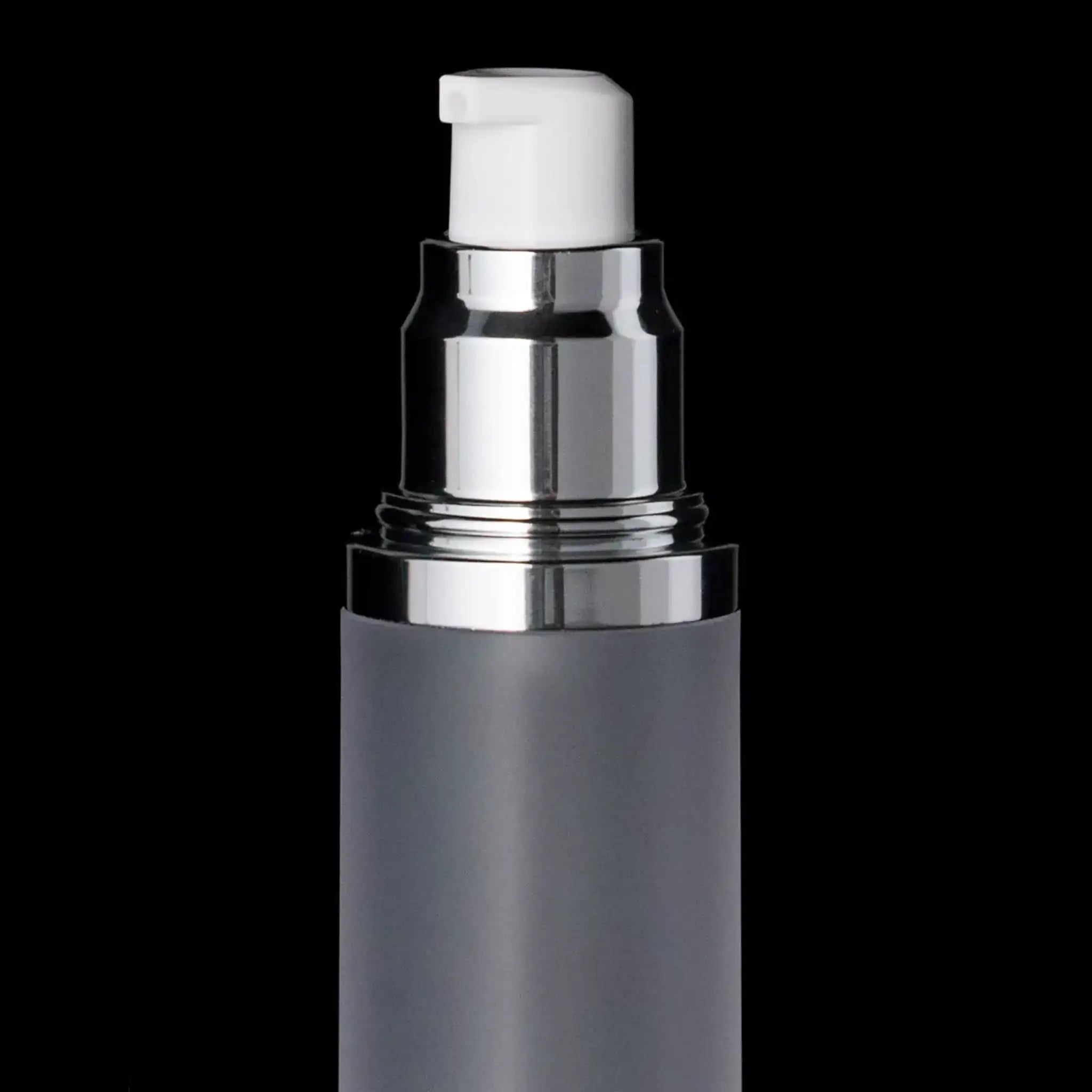 Luxe 30 ML Airless Bottle Glossy Black Frosted Bottle - Cosmetic Packaging Now