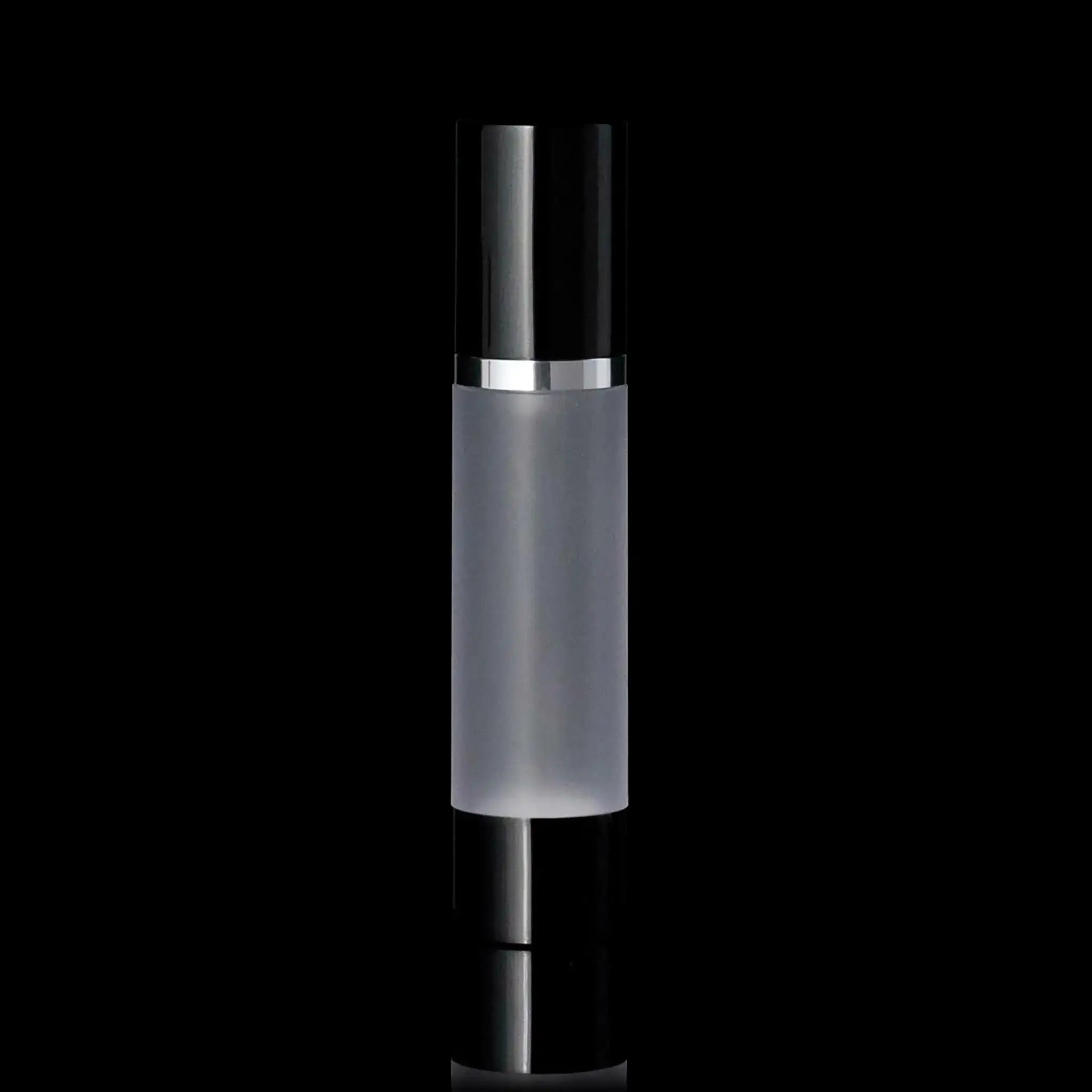 Luxe 50 ML Airless Bottle Glossy Black Frosted Bottle - Cosmetic Packaging Now!