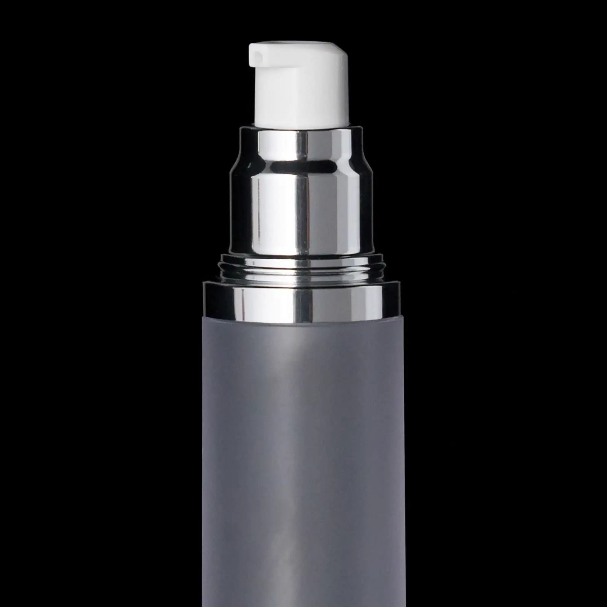 Luxe 50 ML Airless Bottle Glossy Black Frosted Bottle - Cosmetic Packaging Now