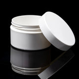 Impact 100ml PCR glossy white PP single wall cosmetic jar open showing interior for creams - Cosmetic Packaging Now