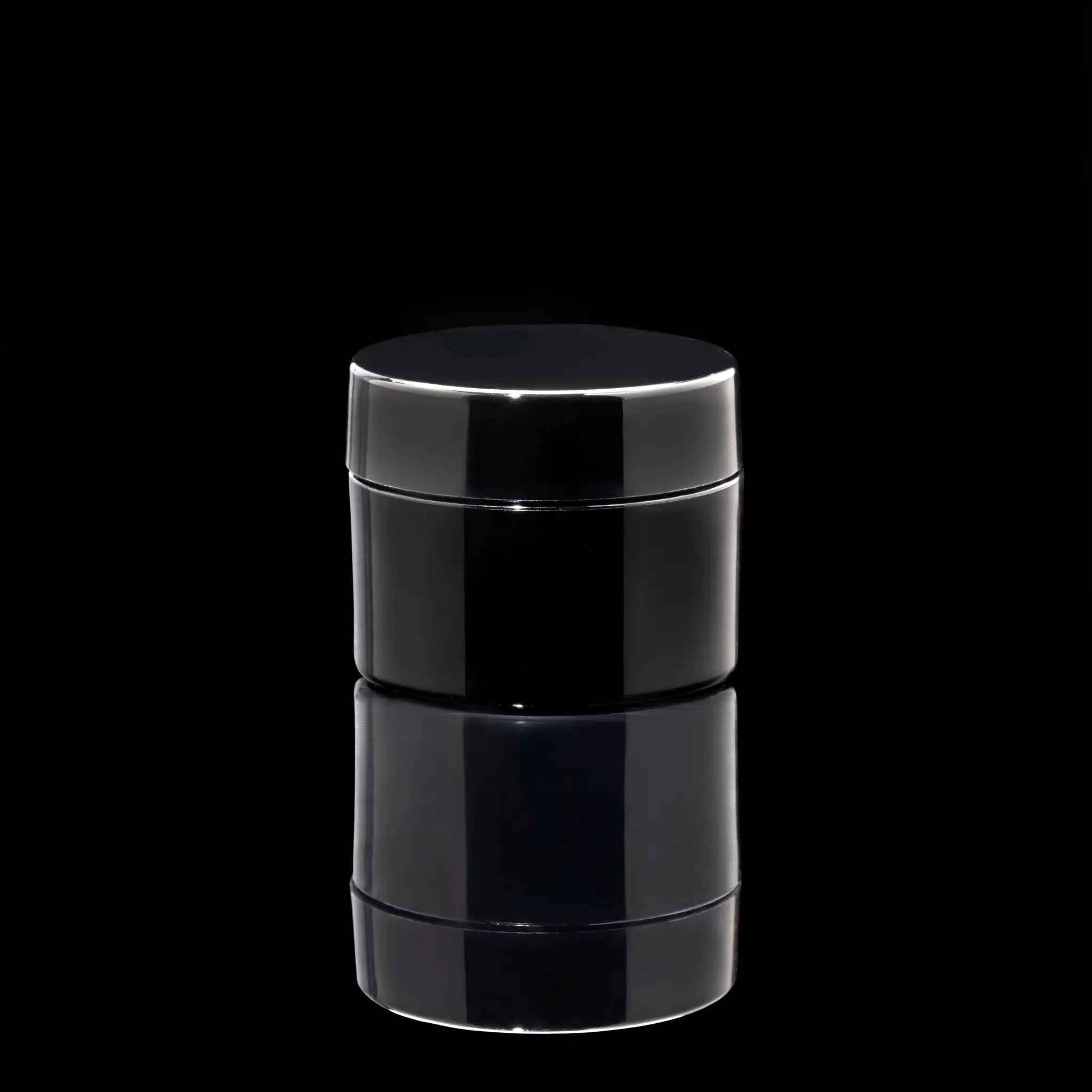 Impact 15ml PCR glossy black PP single wall cosmetic jar for skincare packaging - Cosmetic Packaging Now