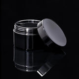 Impact 50ml PCR glossy black PP single wall cosmetic jar open showing interior for creams - Cosmetic Packaging Now