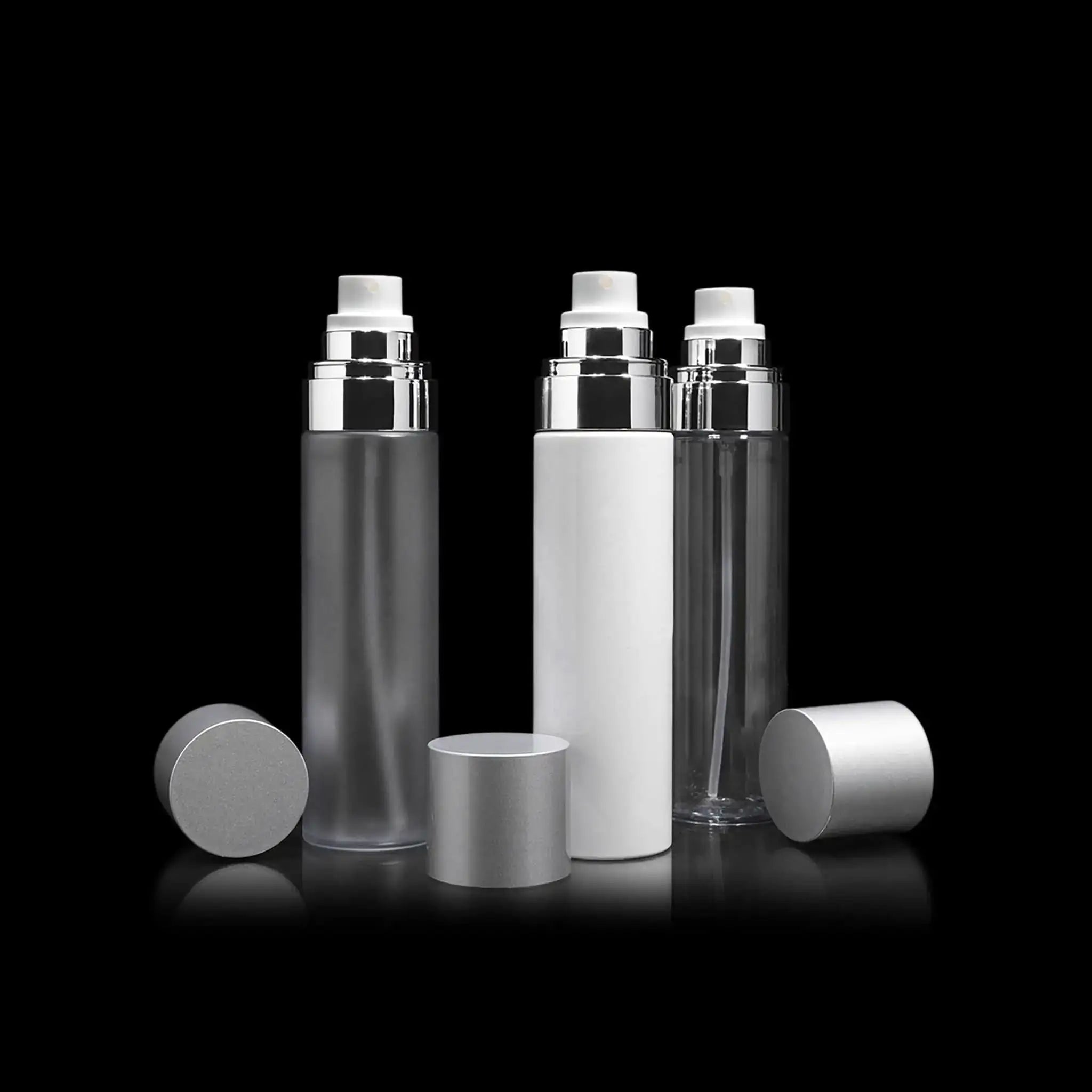 Cloud 100 ML Fine Mist Spray Bottle with Matte Silver Cap Skincare Packaging - Cosmetic Packaging Now