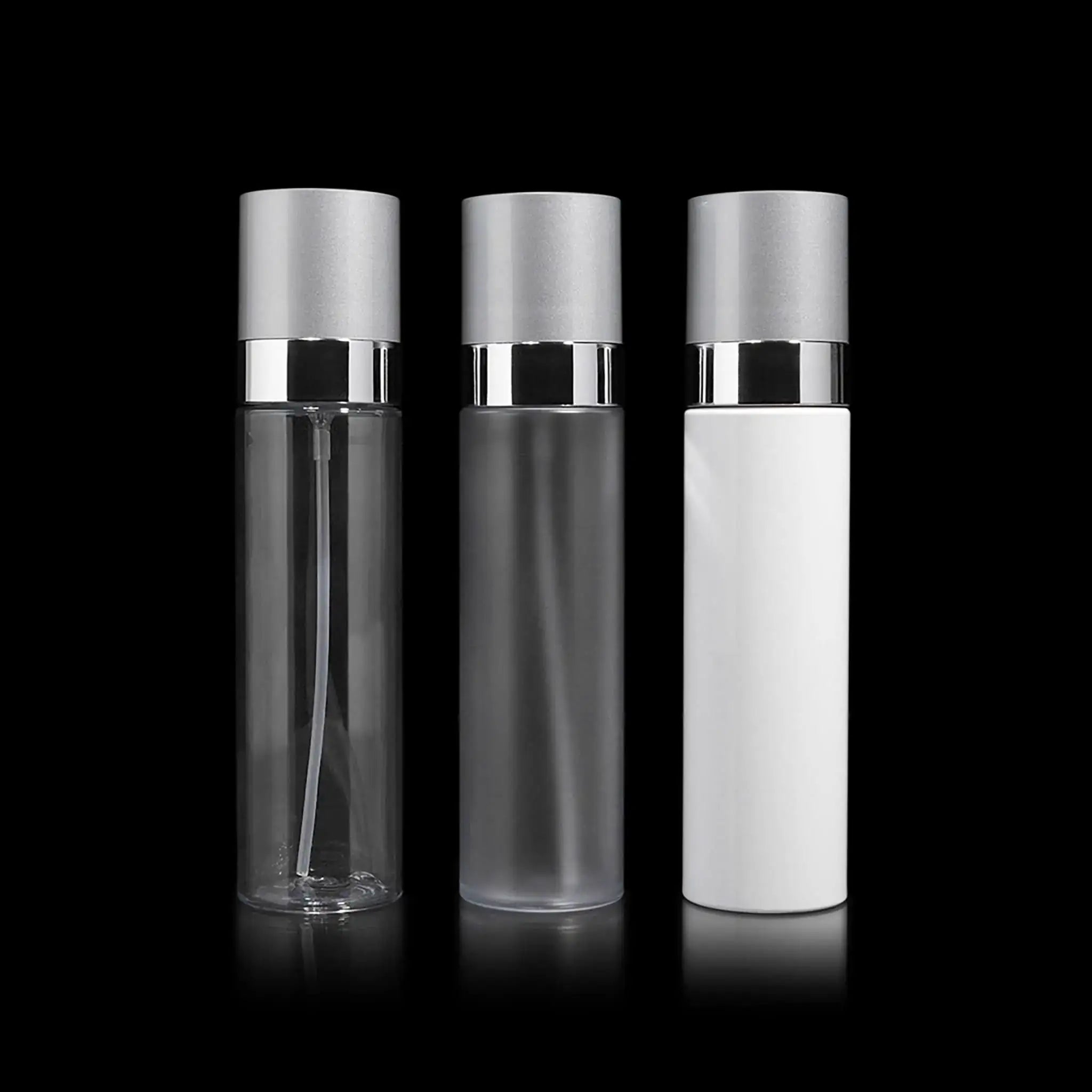 Cloud 100 ML Fine Mist Spray Bottle with Matte Silver Cap Beauty Packaging - Cosmetic Packaging Now