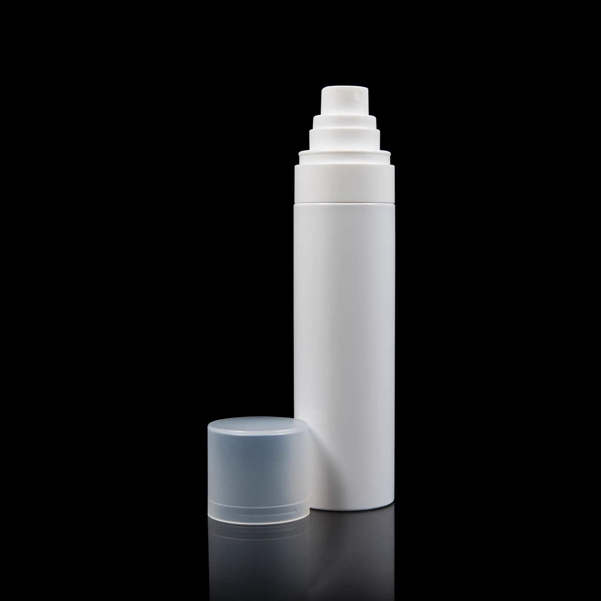 Cloud 100 ML Fine Mist Spray Bottle White with Frosted Clear Cap No MOQ - Cosmetic Packaging Now