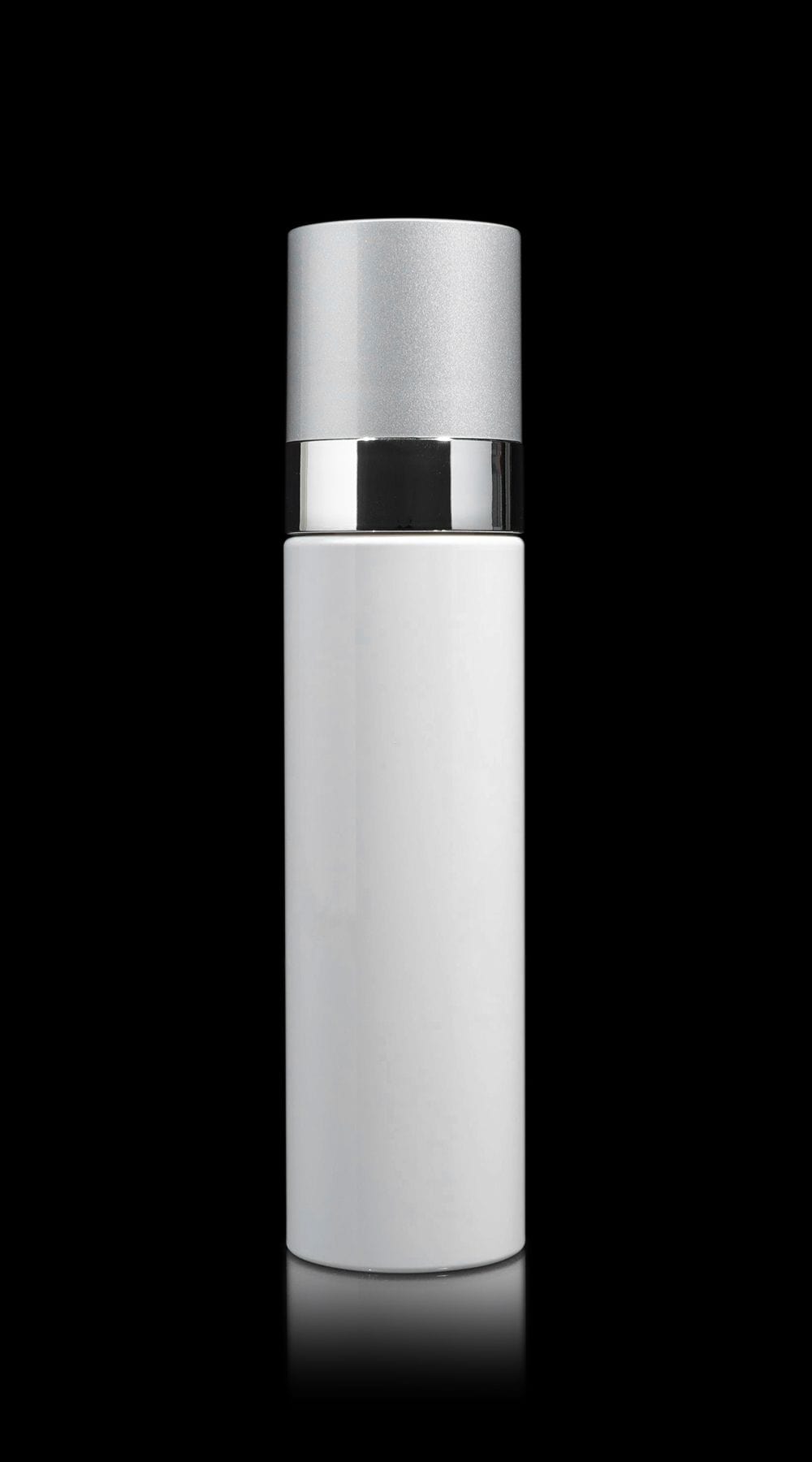 Cloud 100 ML Fine Mist Spray Bottle White with Matte Silver Cap - Cosmetic Packaging Now